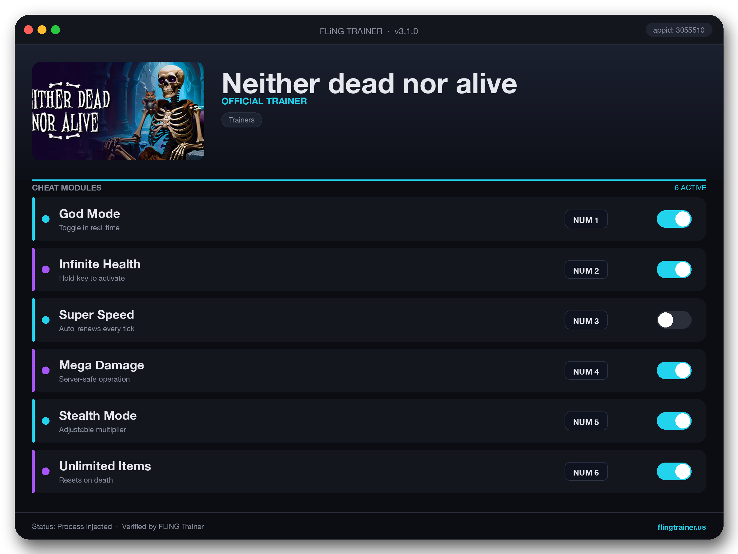 Neither dead nor alive Trainer interface
