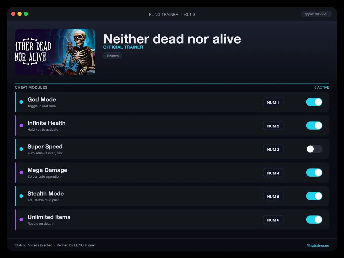 Neither dead nor alive Trainer interface