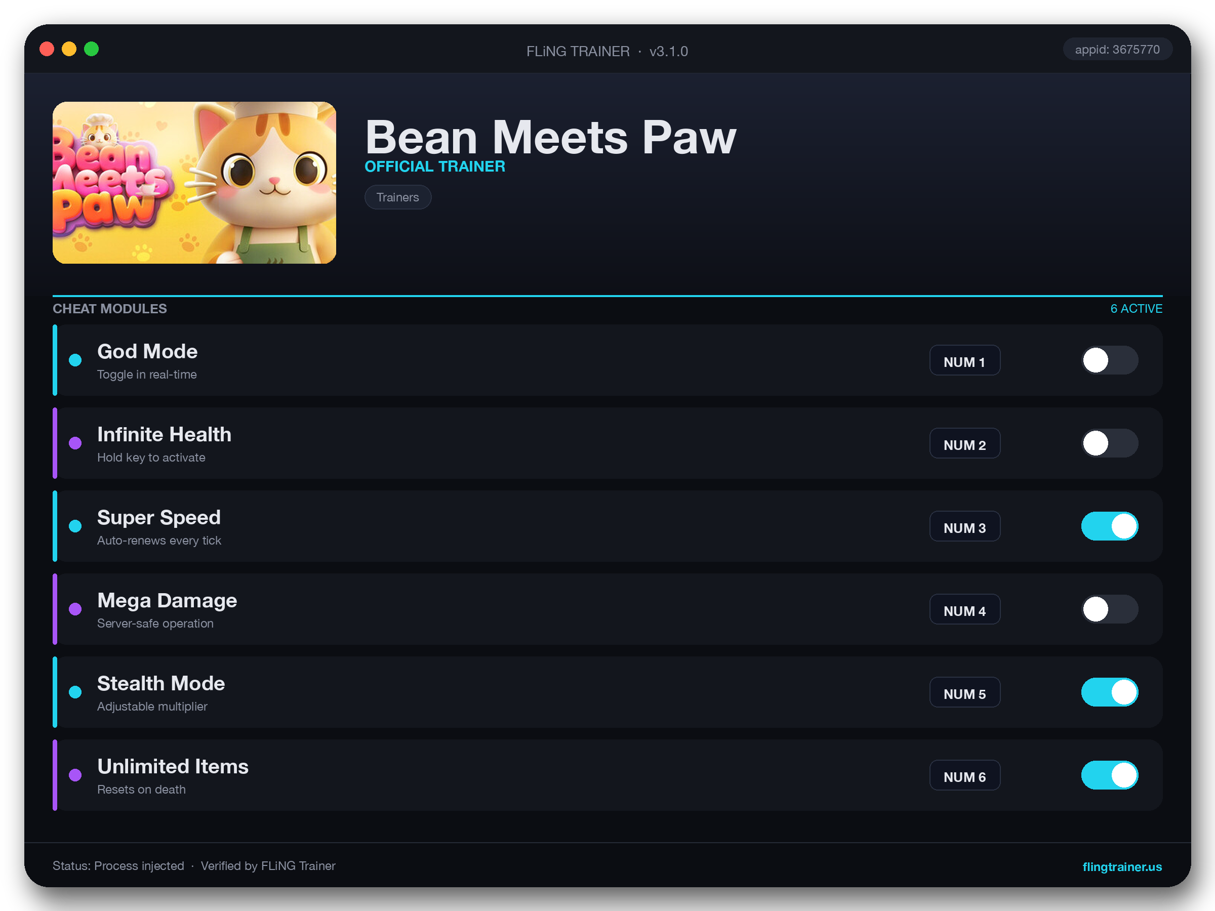Bean Meets Paw Trainer interface