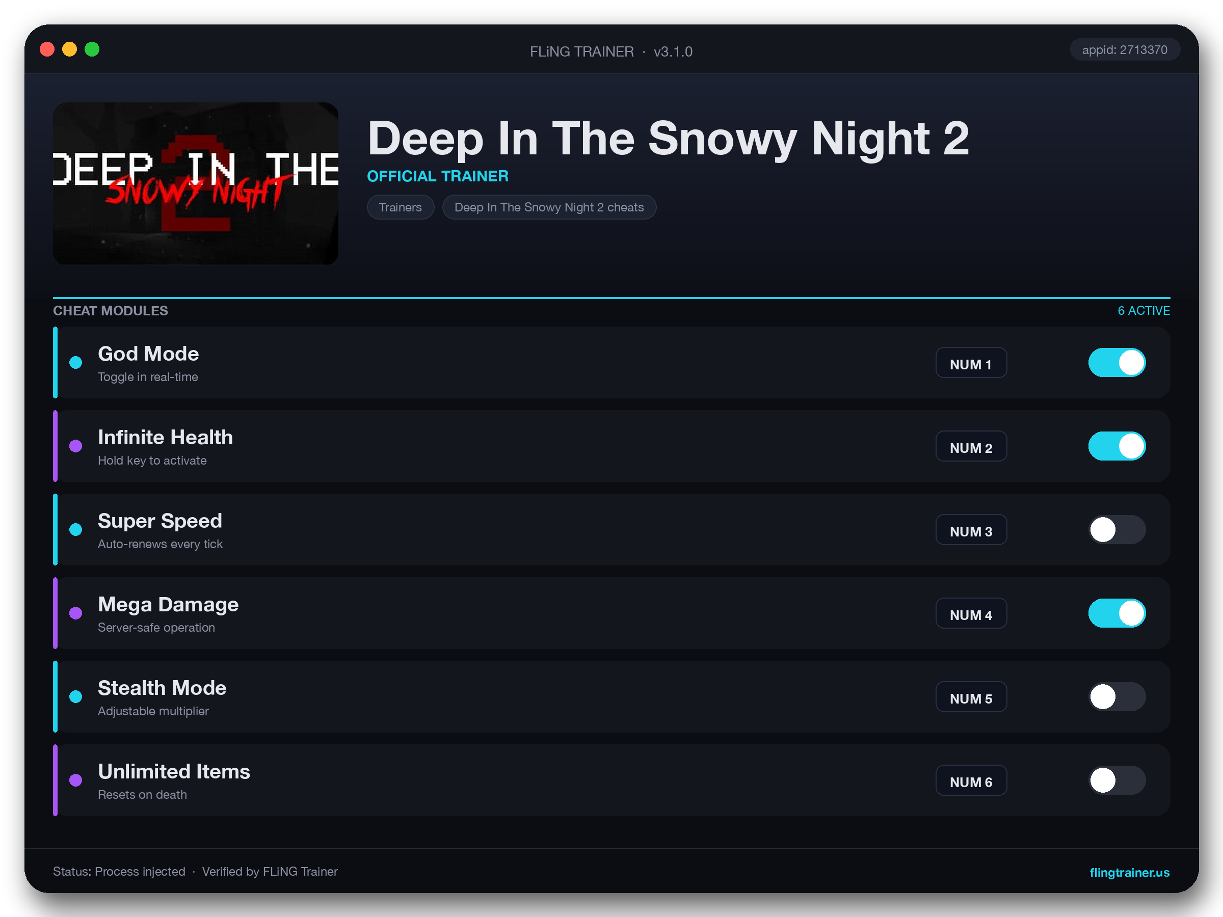 Deep In The Snowy Night 2 Trainer interface