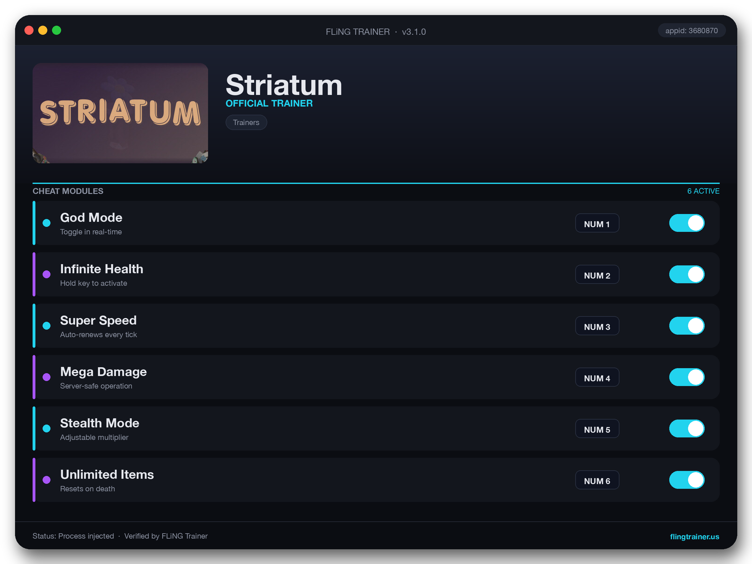 Striatum Trainer interface