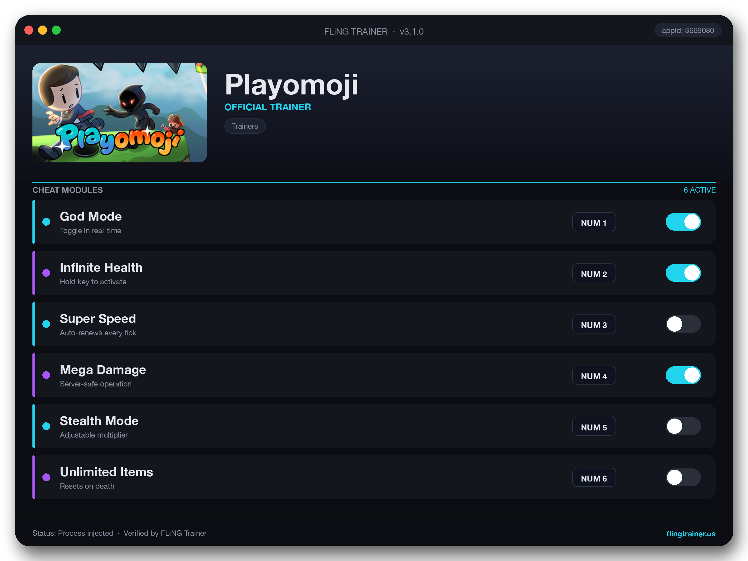 Playomoji Trainer interface