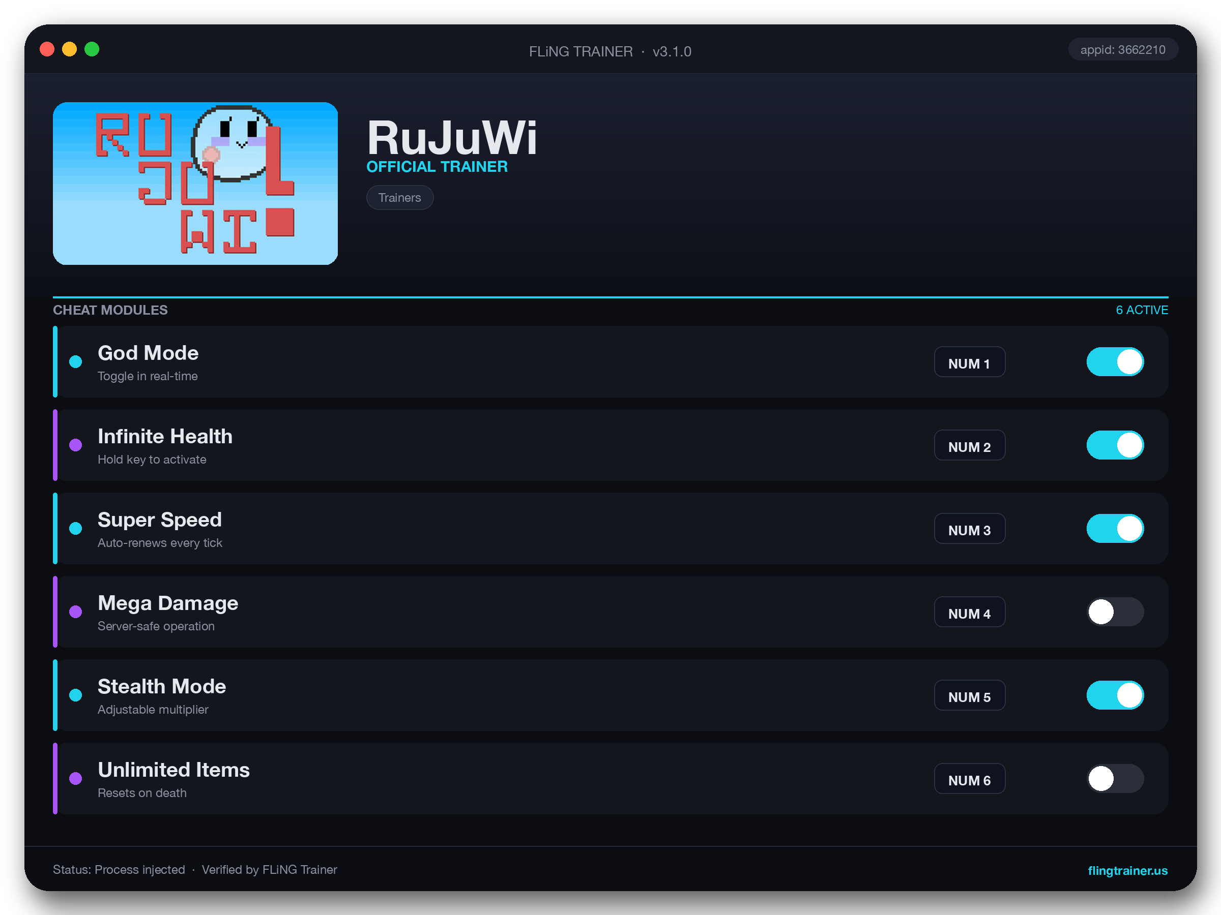 RuJuWi Trainer interface