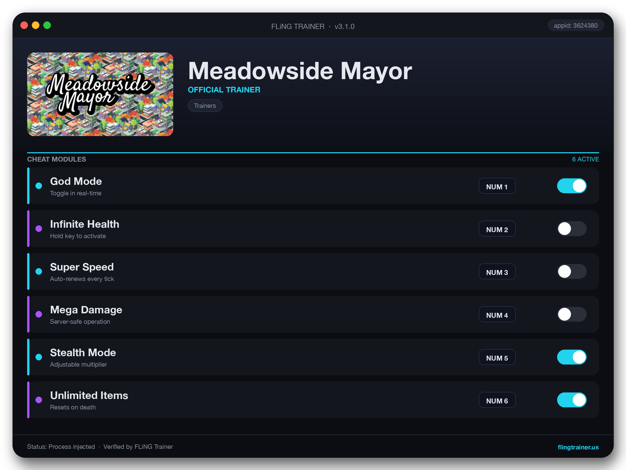 Meadowside Mayor Trainer interface