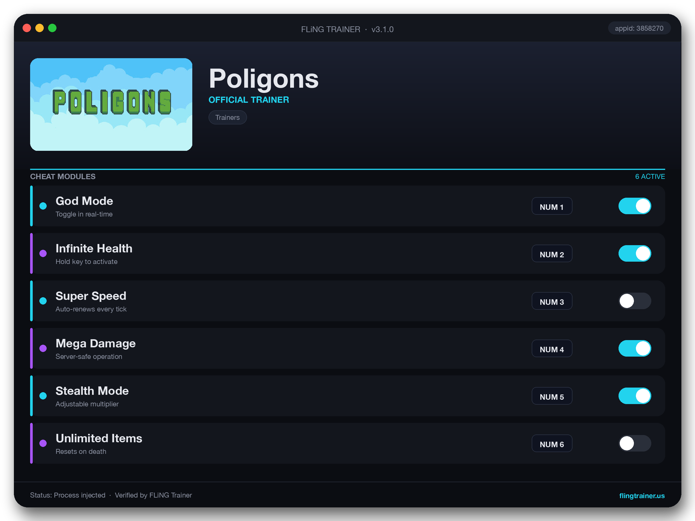 Poligons Trainer interface