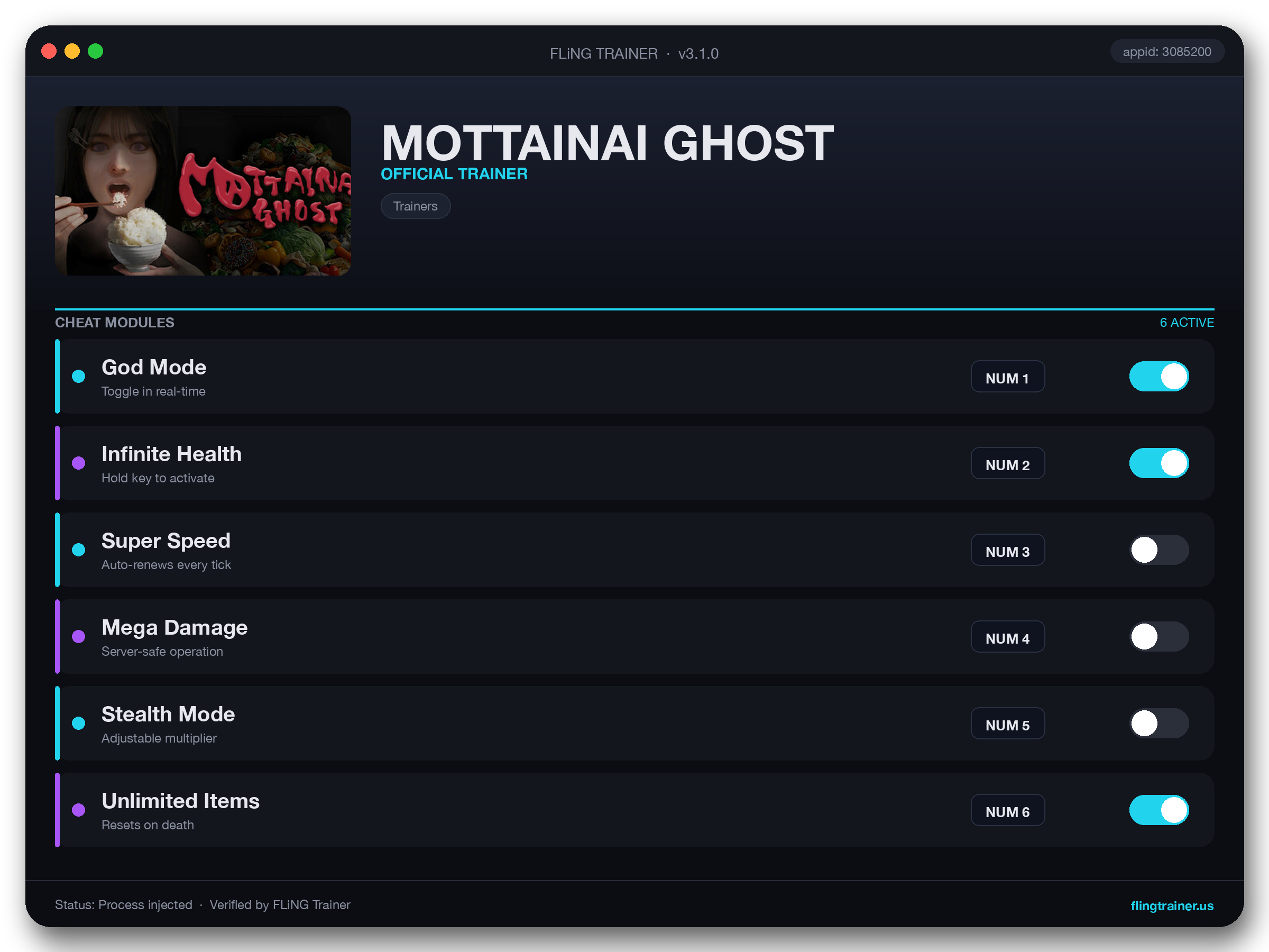 MOTTAINAI GHOST Trainer interface