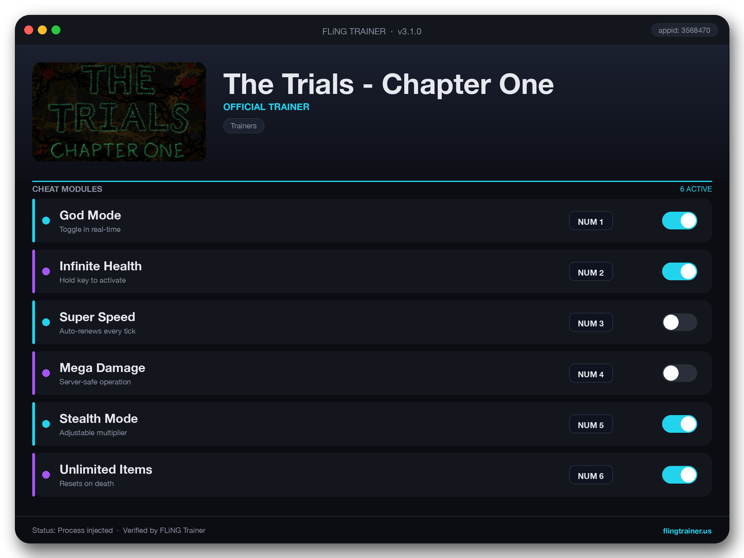 The Trials - Chapter One Trainer interface