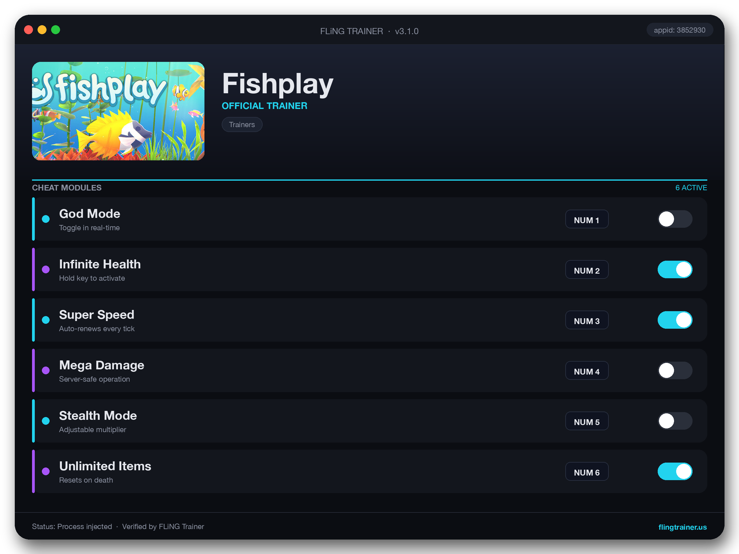 Fishplay Trainer interface