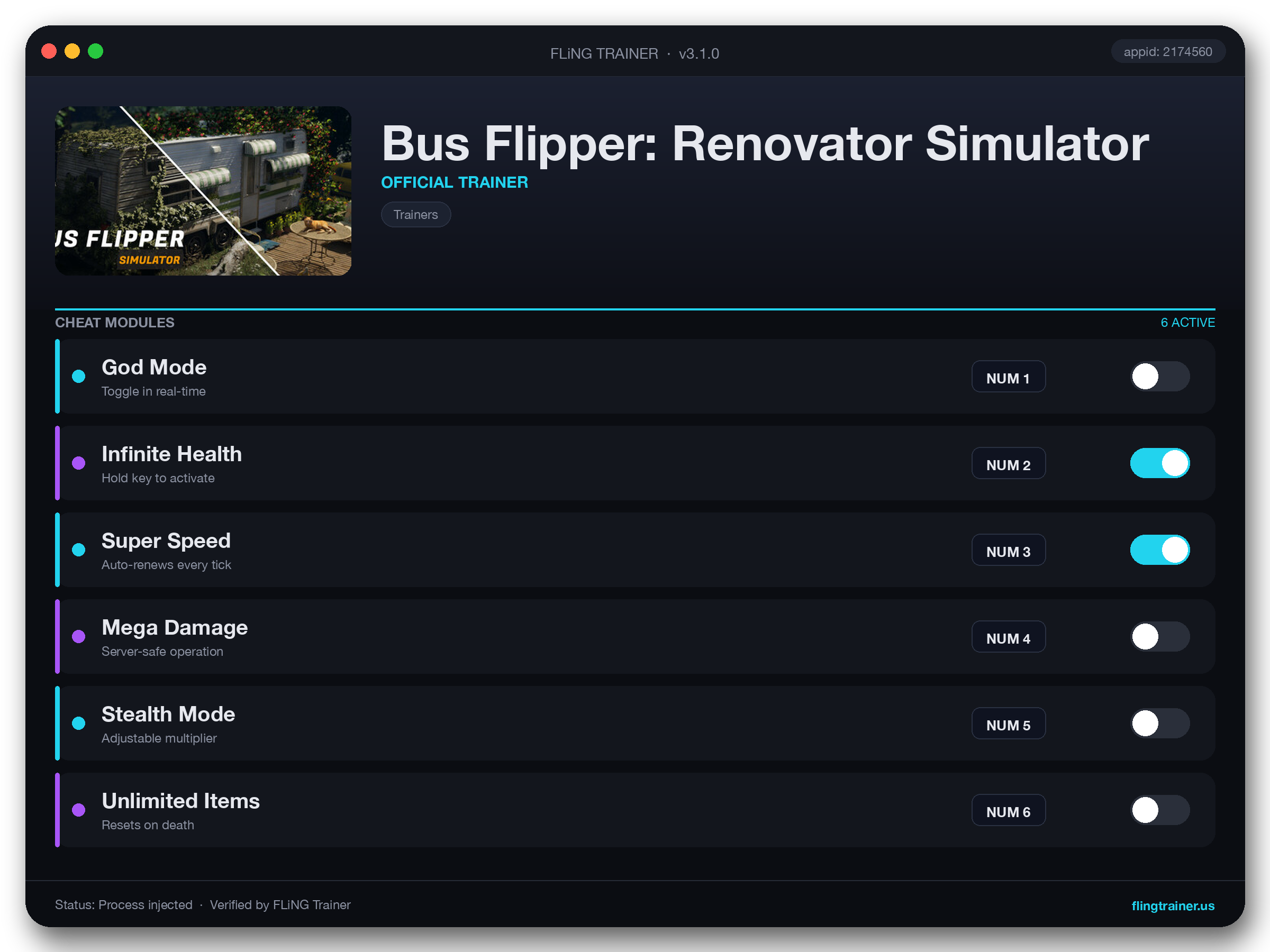 Bus Flipper: Renovator Simulator Trainer interface
