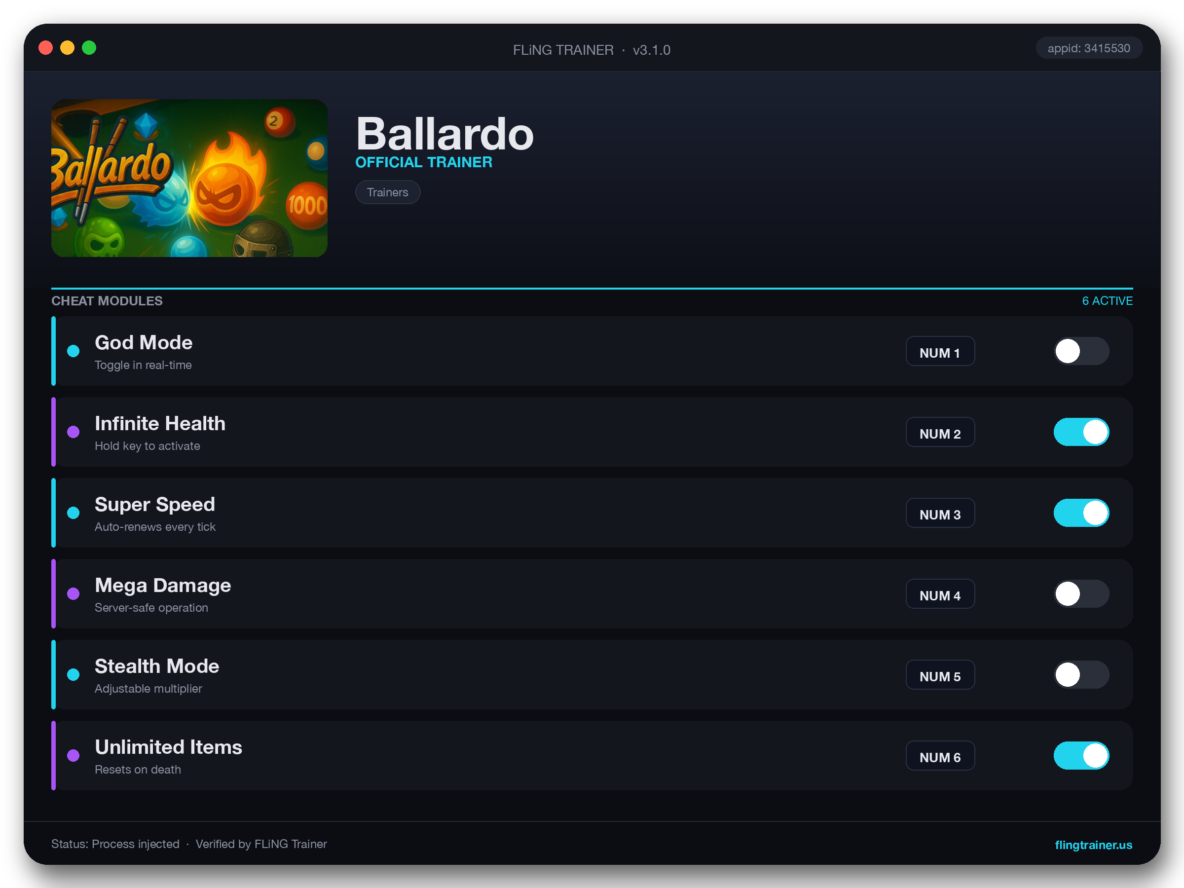 Ballardo Trainer interface