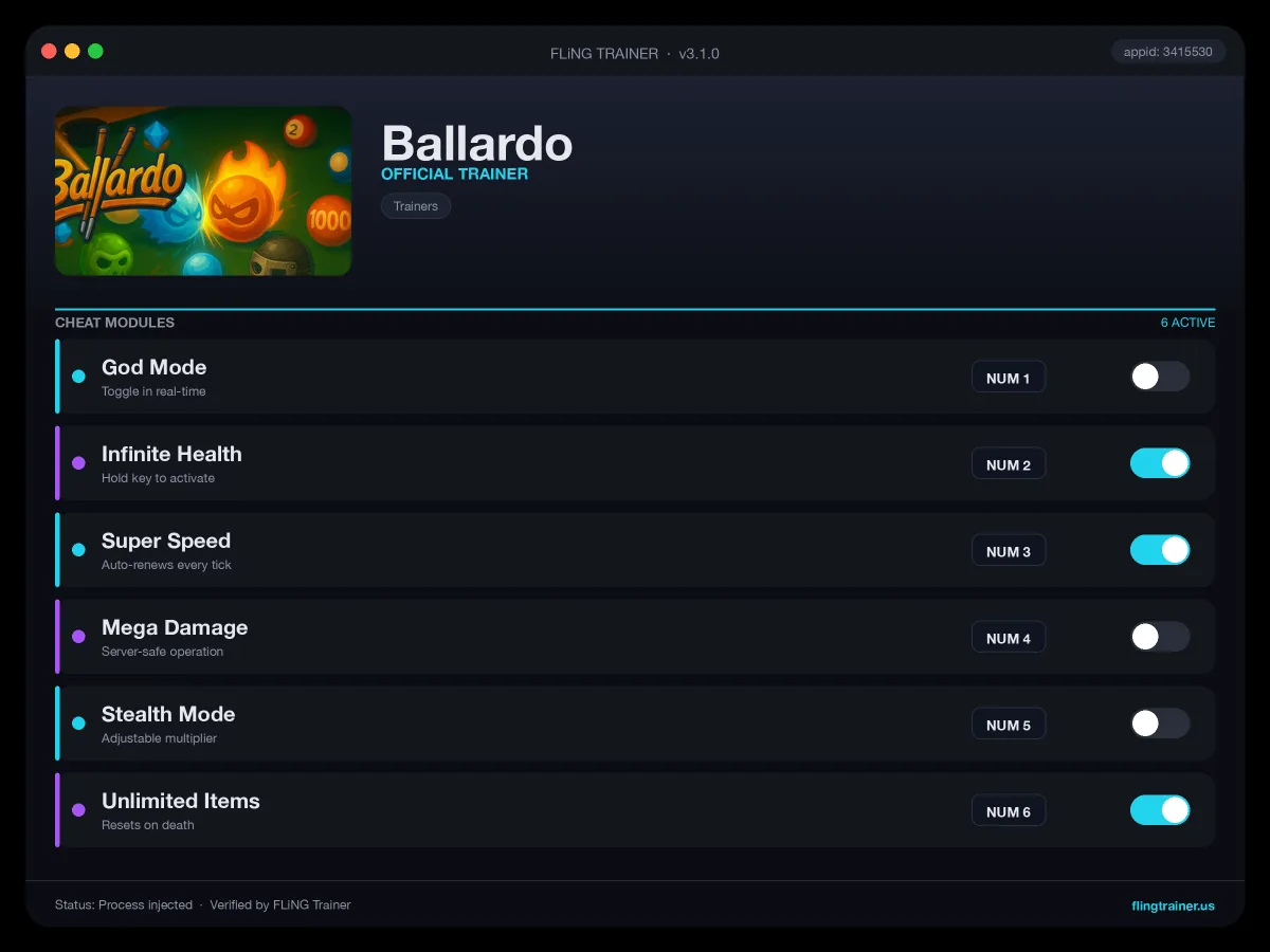 Ballardo Trainer interface