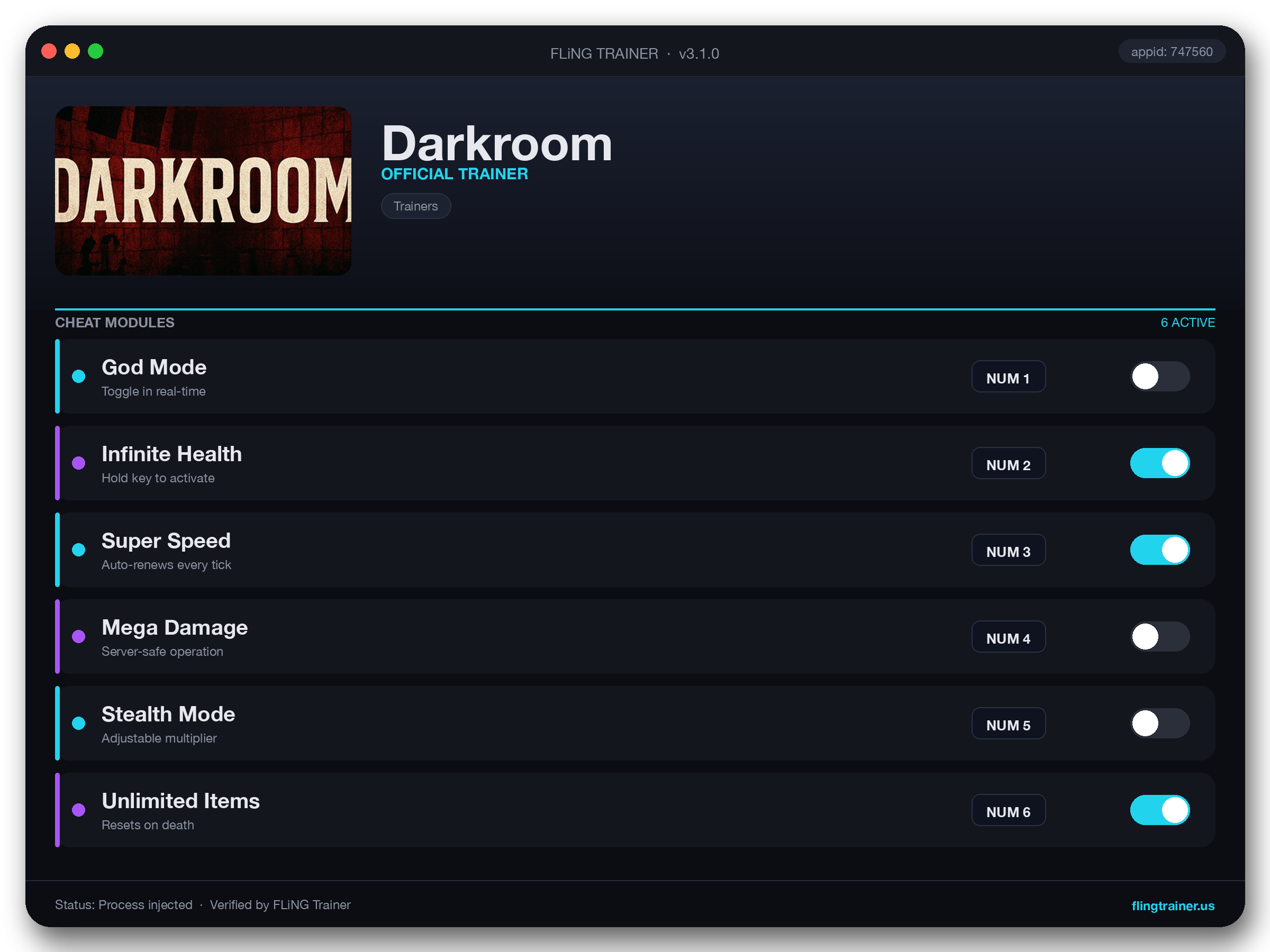 Darkroom Trainer interface