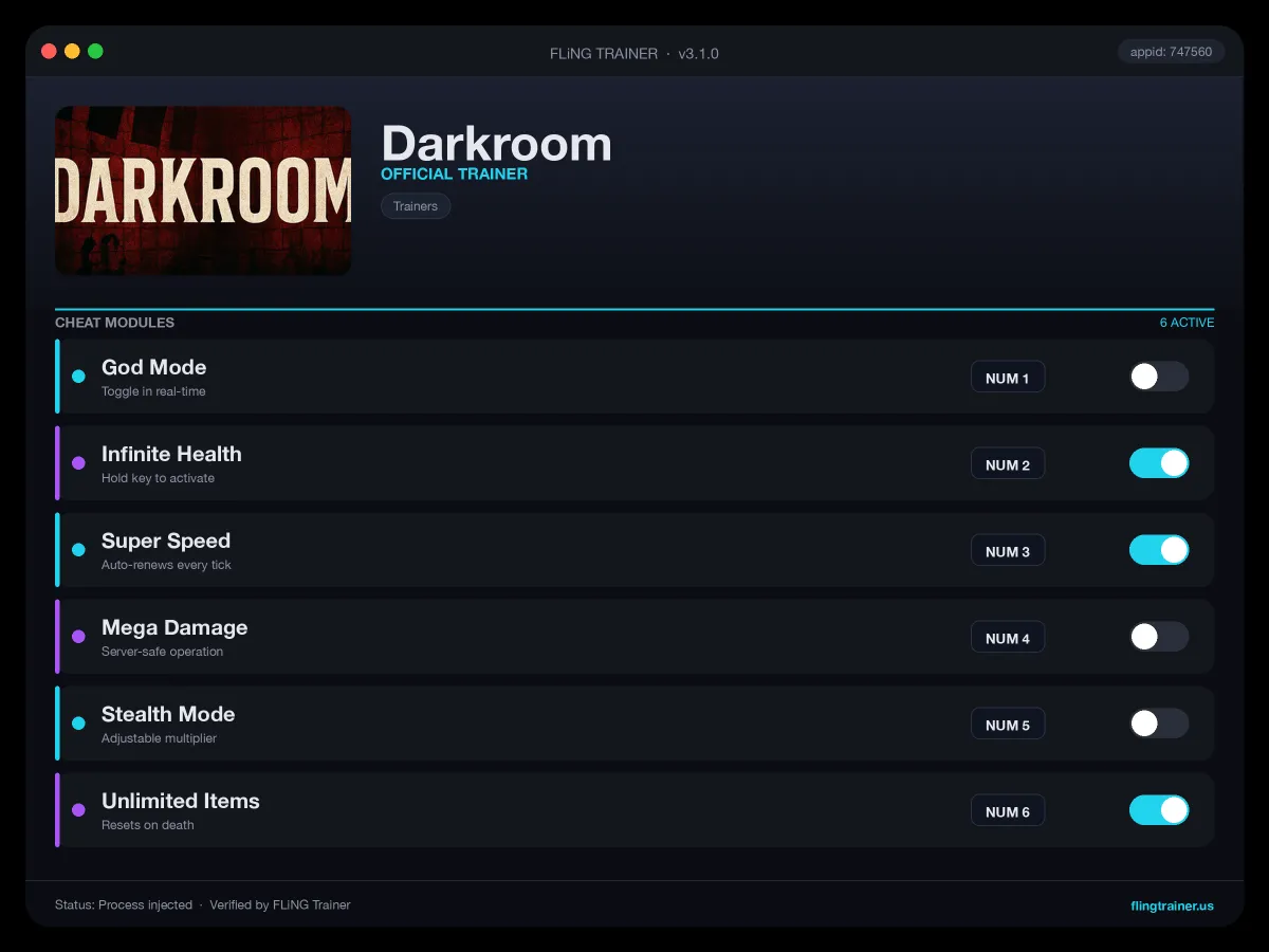 Darkroom Trainer interface