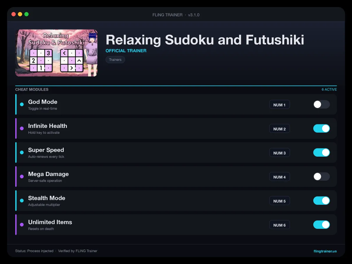 Relaxing Sudoku and Futushiki Trainer interface