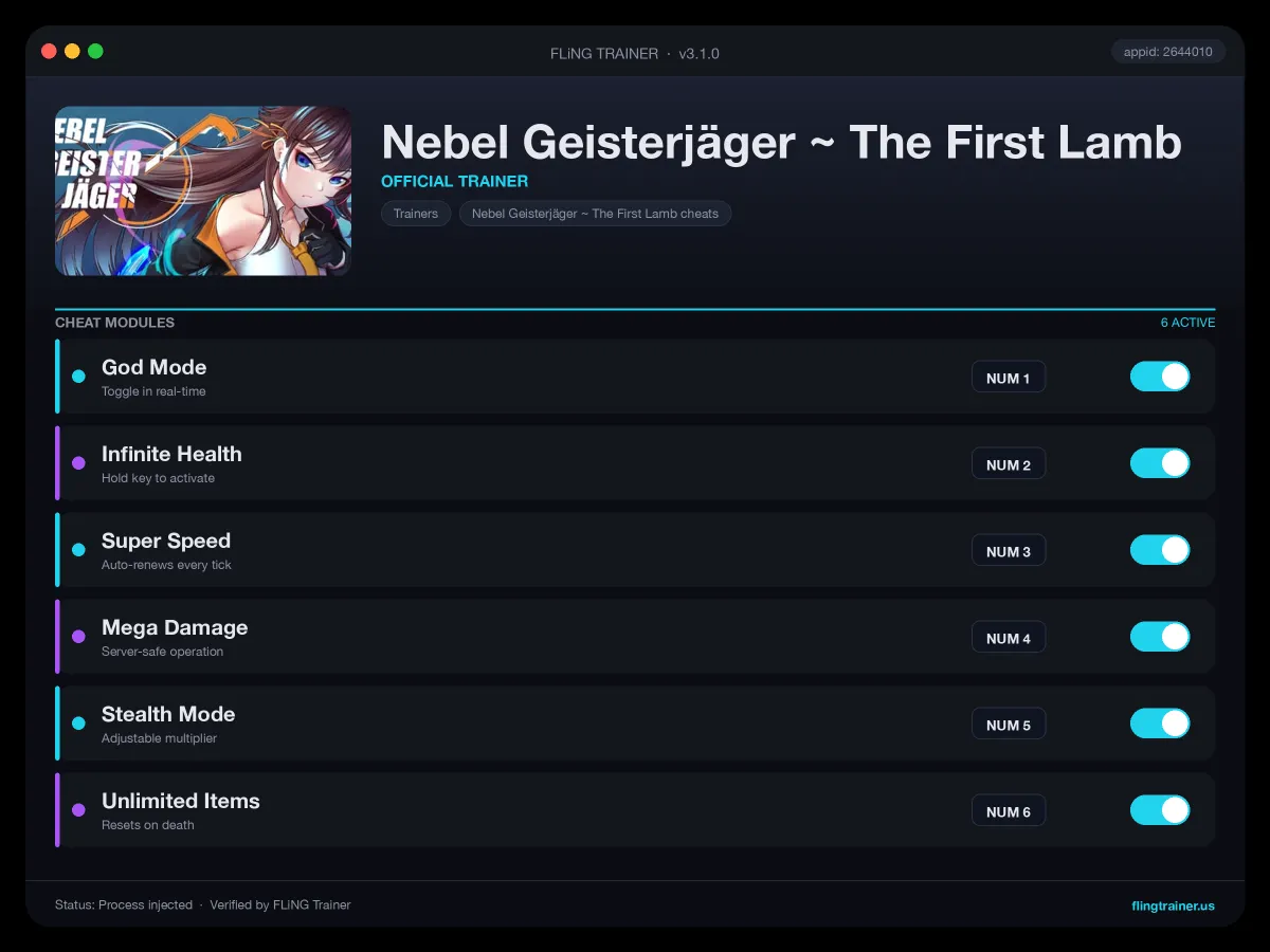 Nebel Geisterjäger ~ The First Lamb Trainer interface