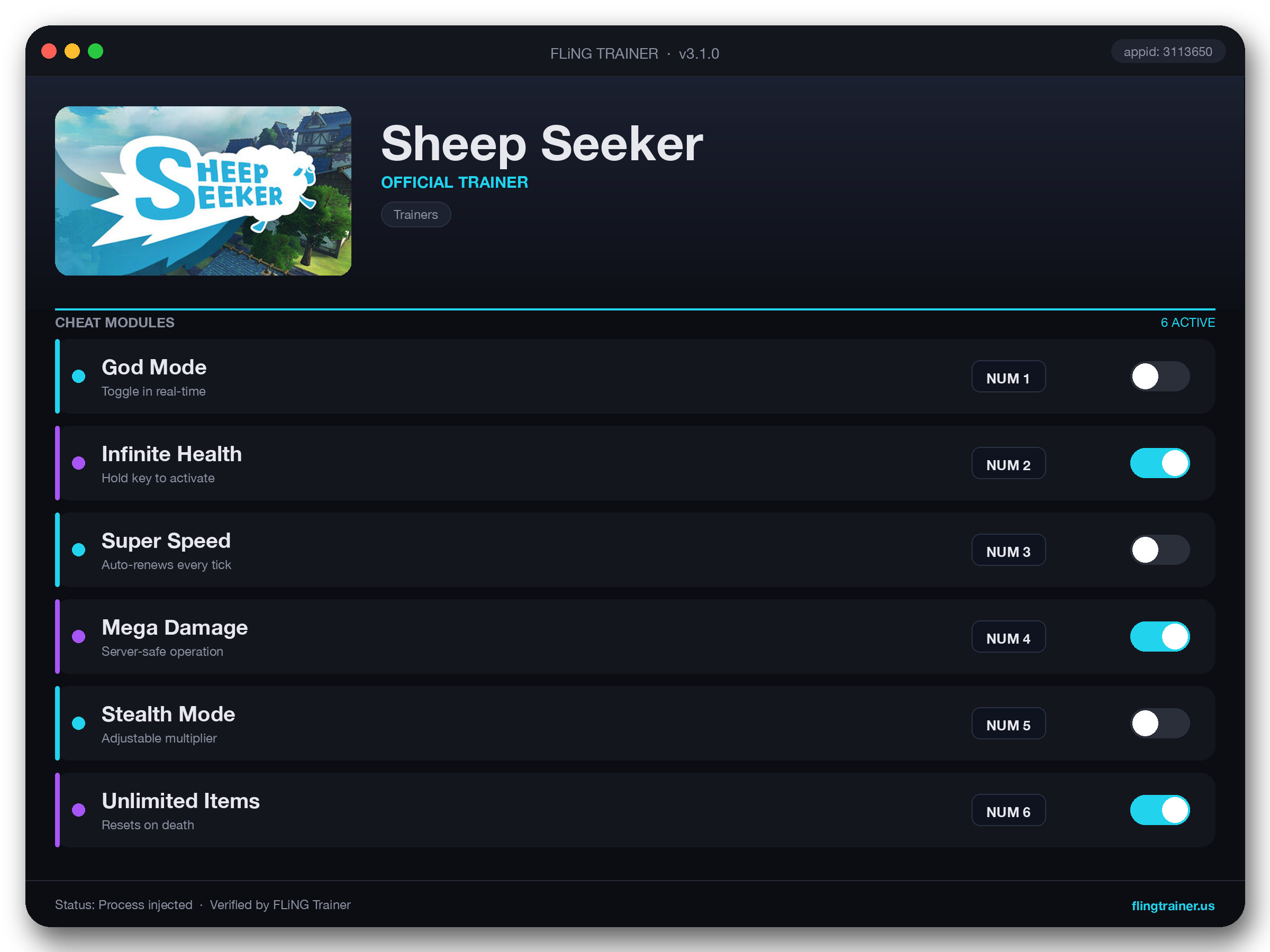 Sheep Seeker Trainer interface