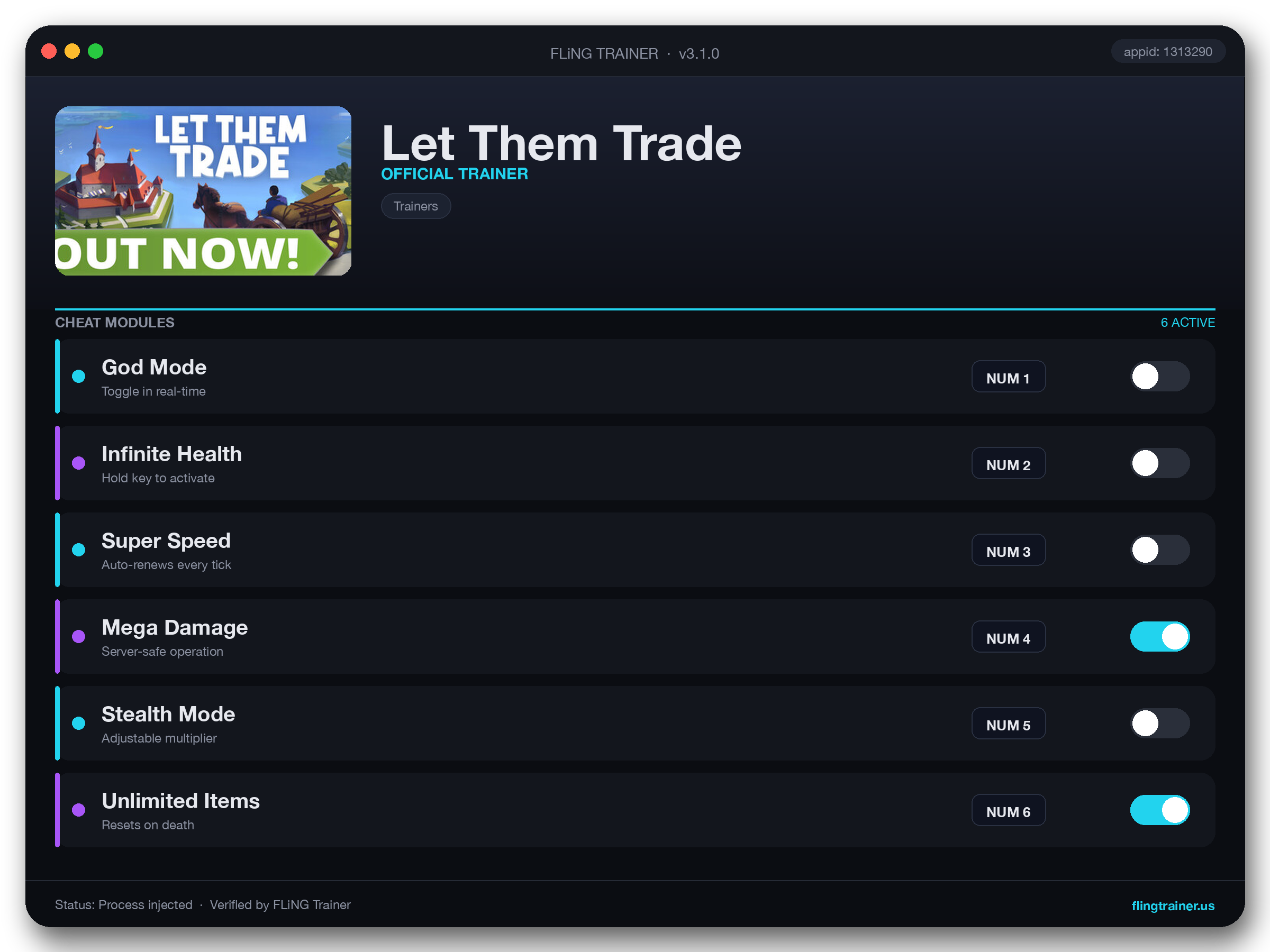 Let Them Trade Trainer interface