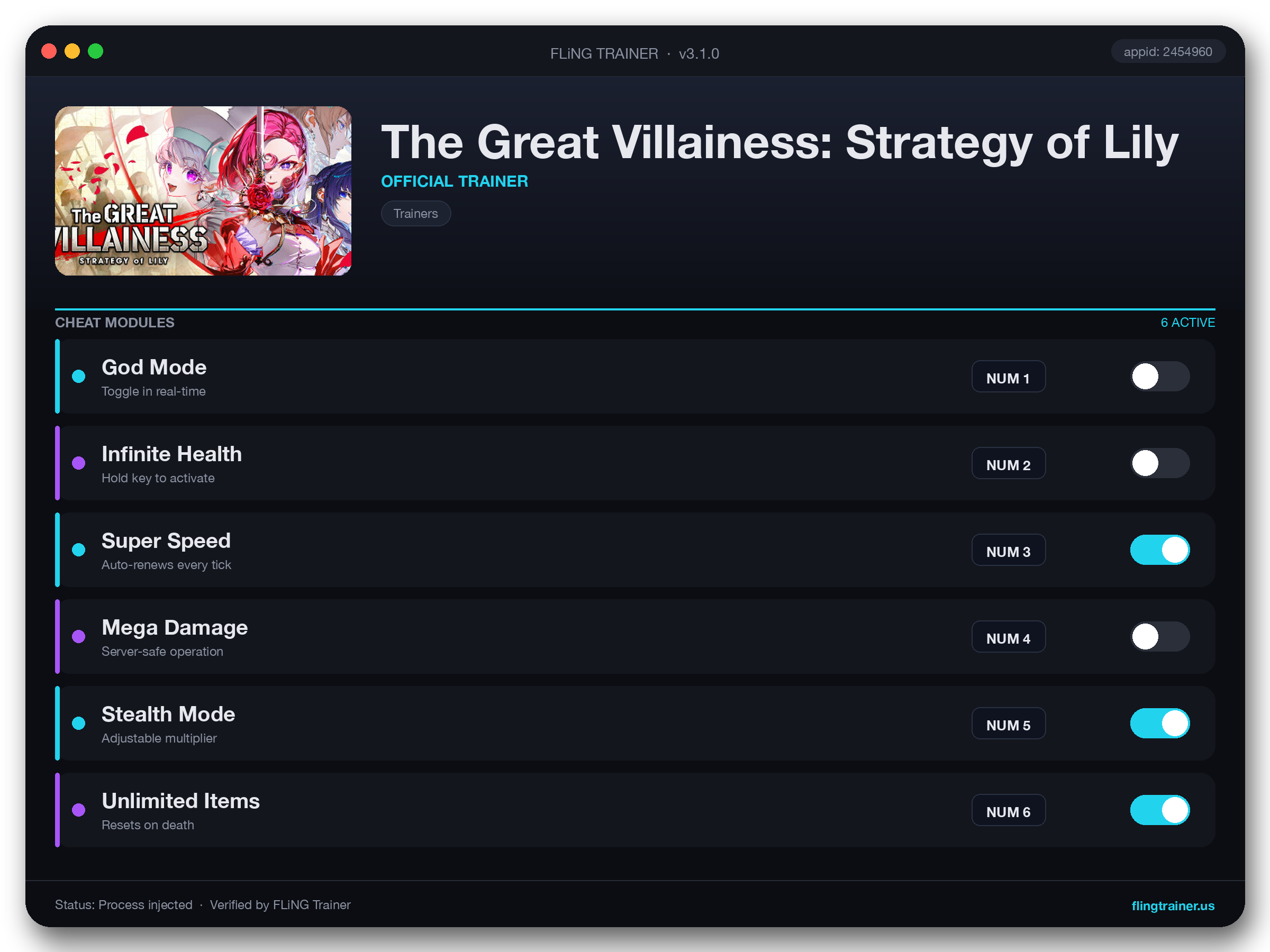 The Great Villainess: Strategy of Lily Trainer interface