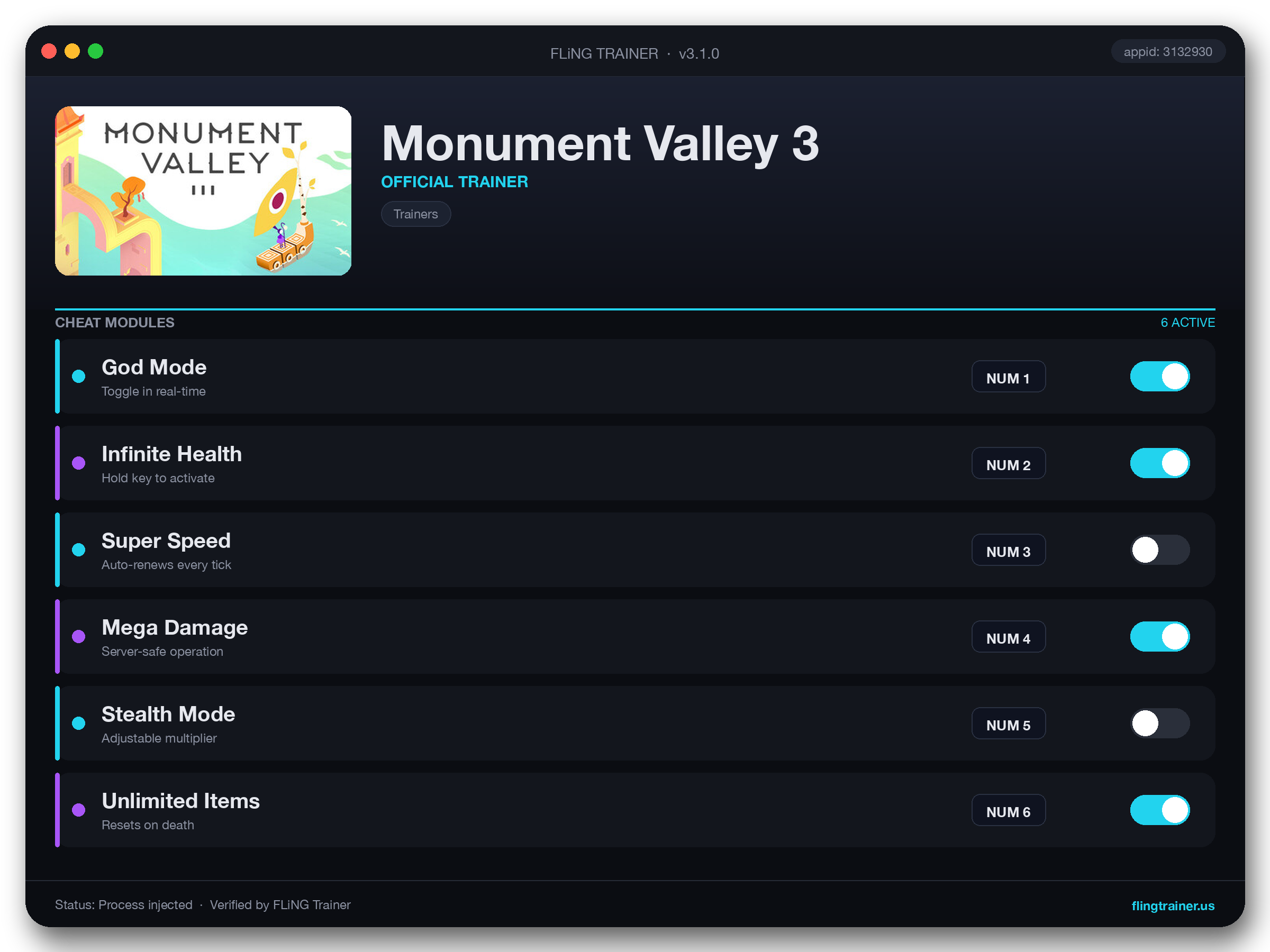 Monument Valley 3 Trainer interface
