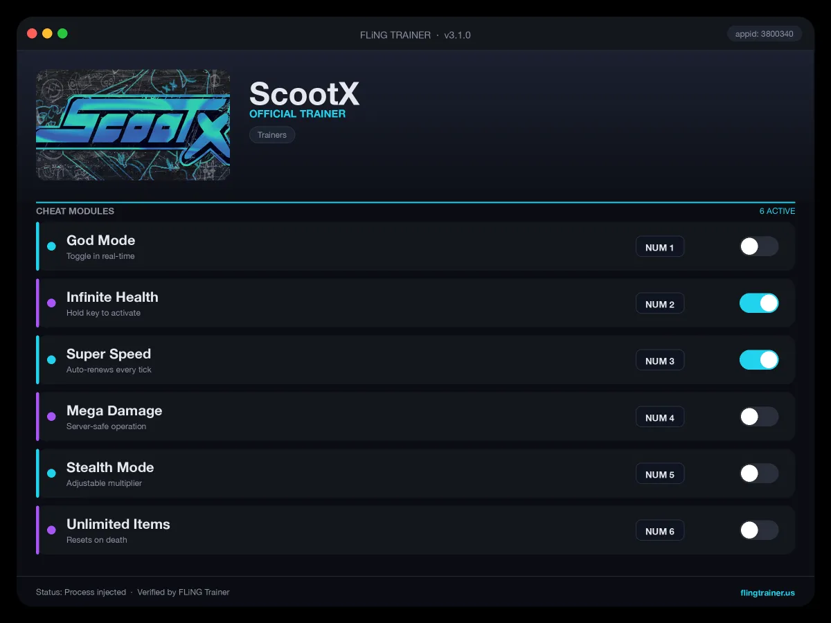 ScootX Trainer interface