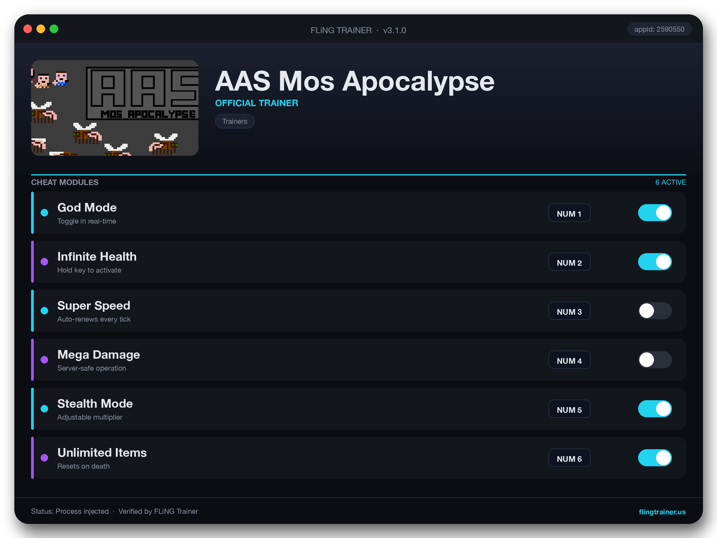 AAS Mos Apocalypse Trainer interface