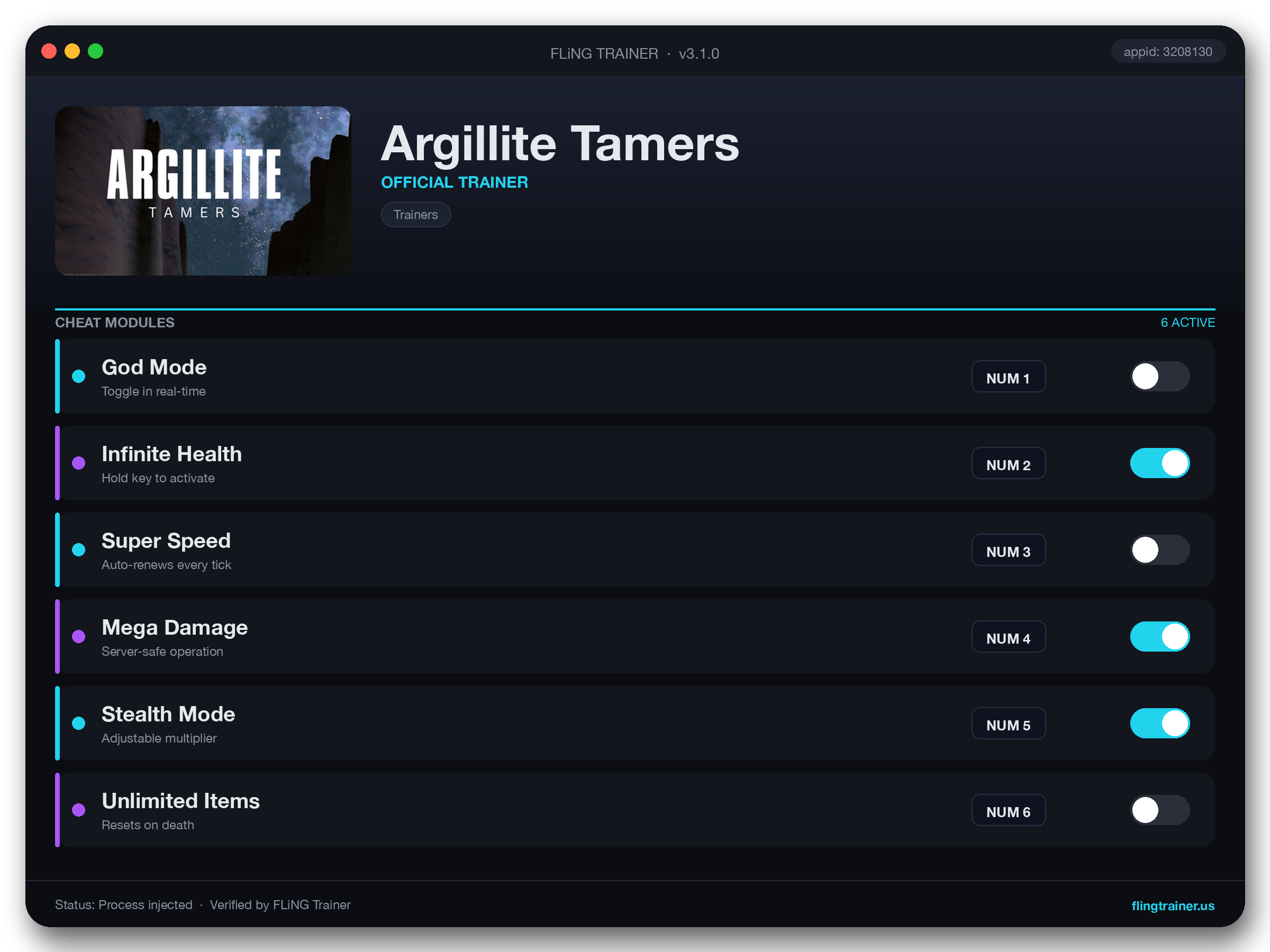 Argillite Tamers Trainer interface