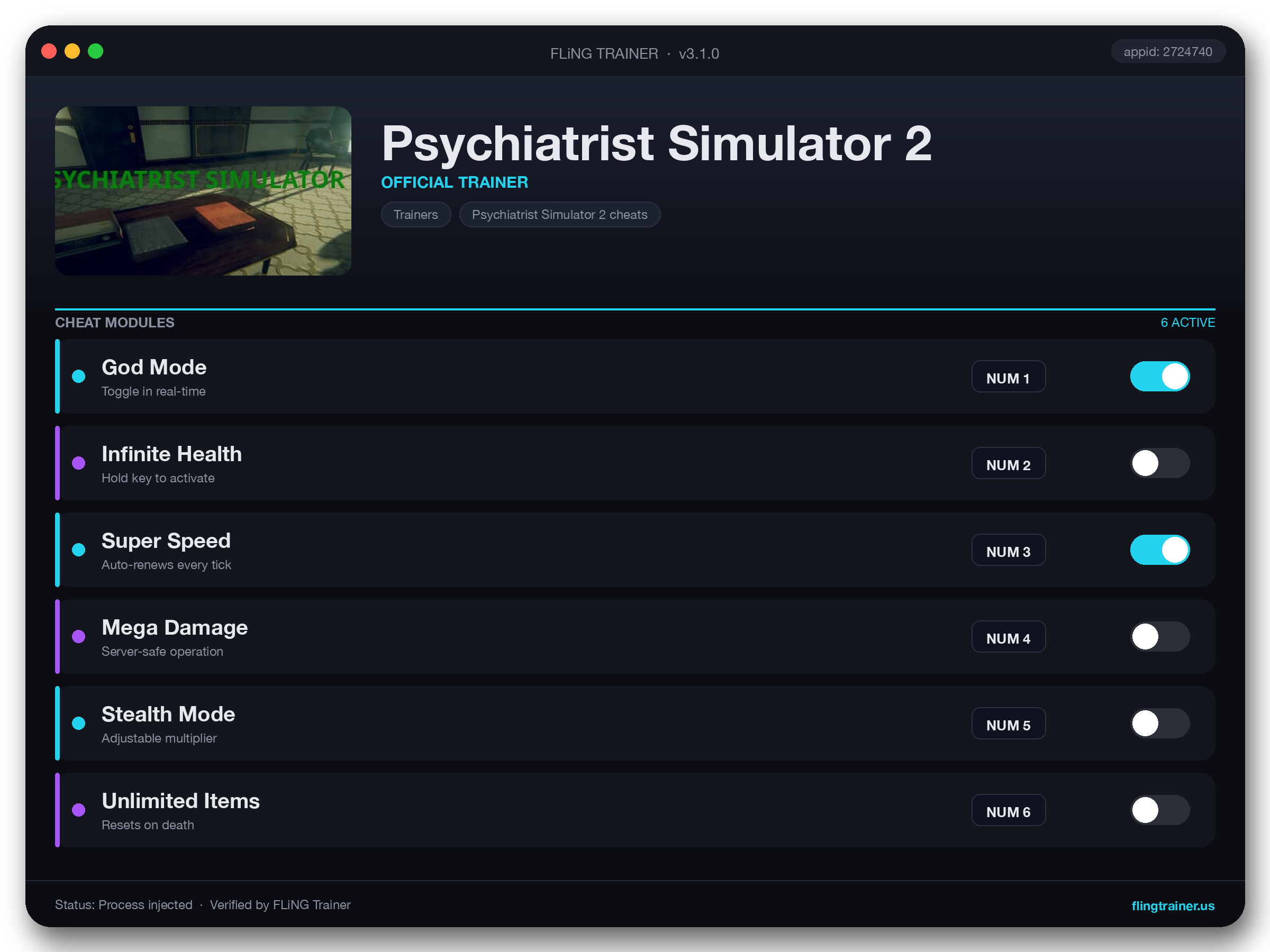 Psychiatrist Simulator 2 Trainer interface