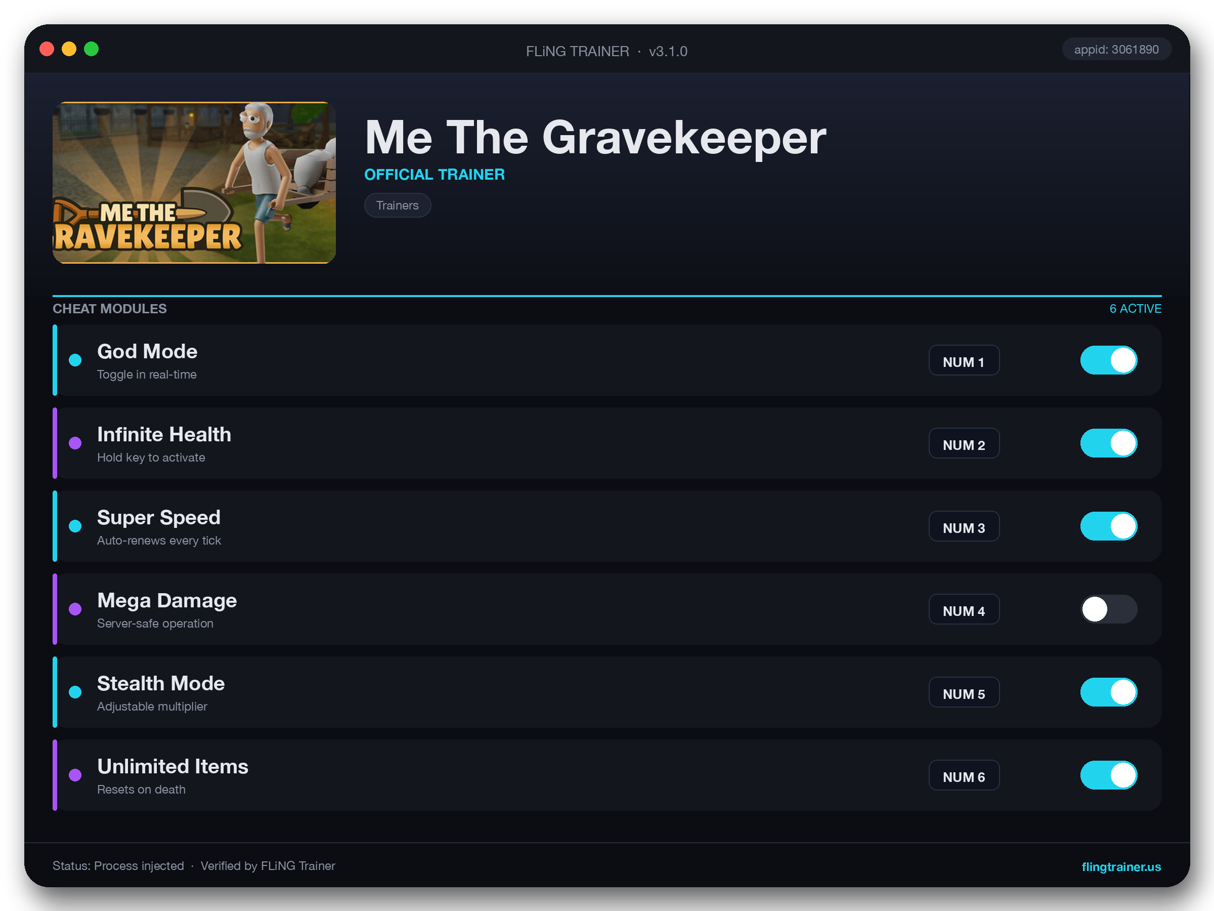 Me The Gravekeeper Trainer interface