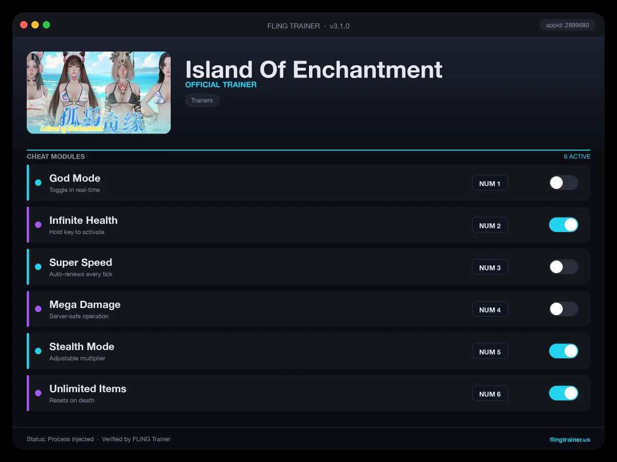 Island Of Enchantment Trainer interface
