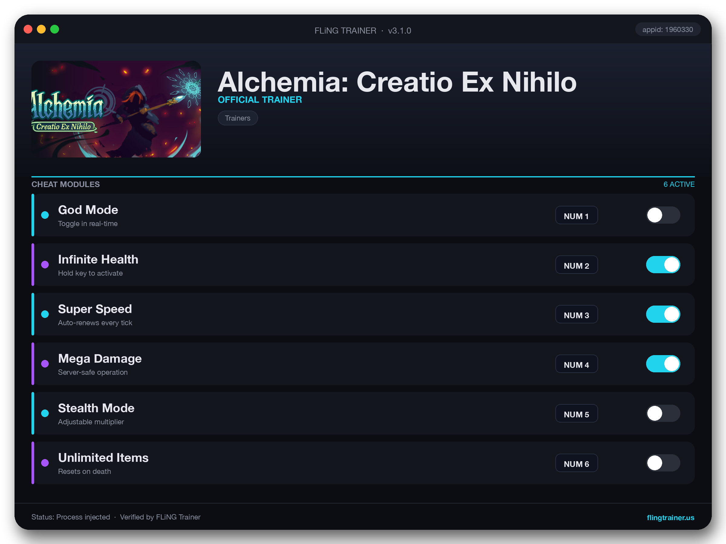 Alchemia: Creatio Ex Nihilo Trainer interface
