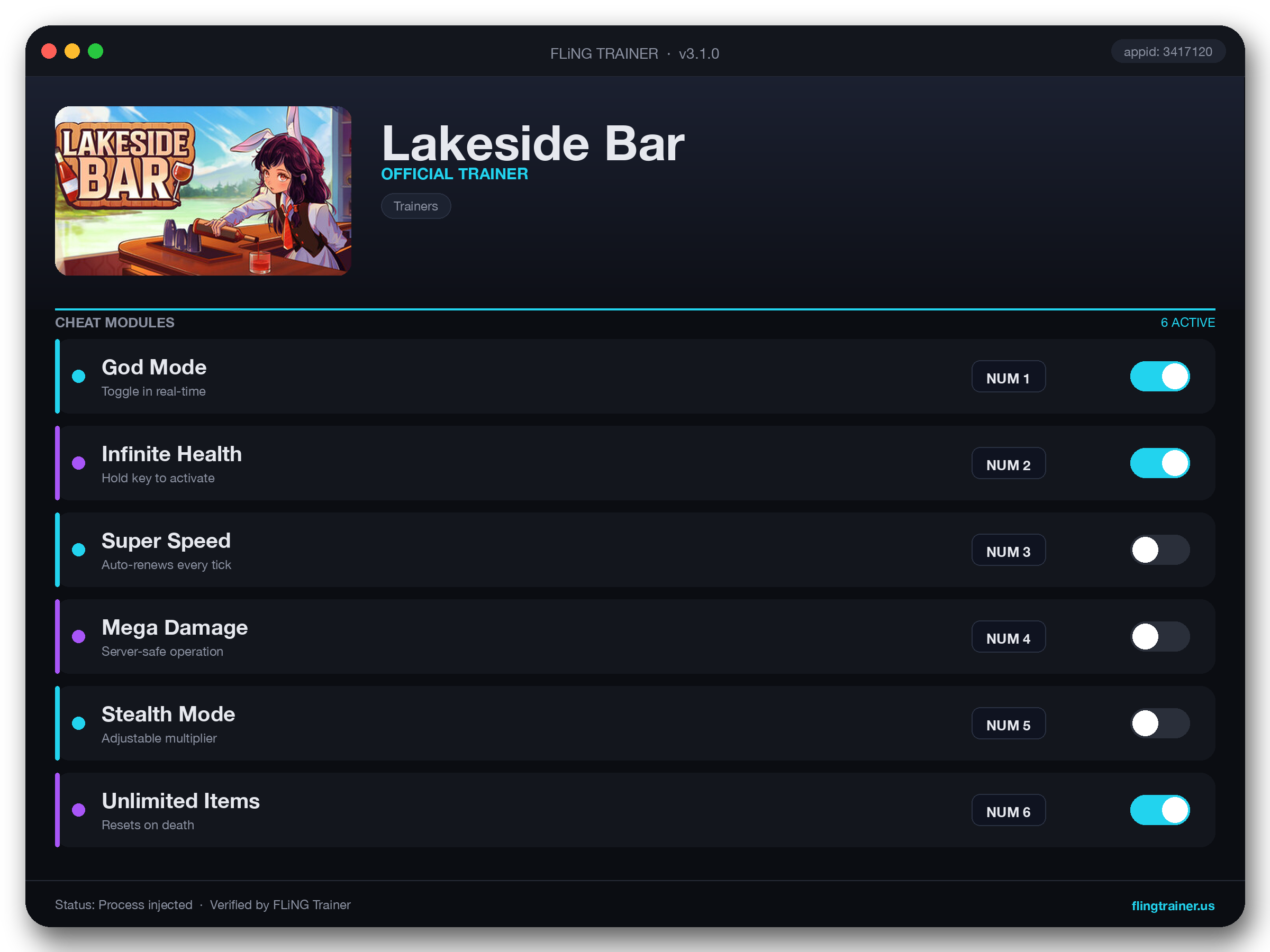 Lakeside Bar Trainer interface