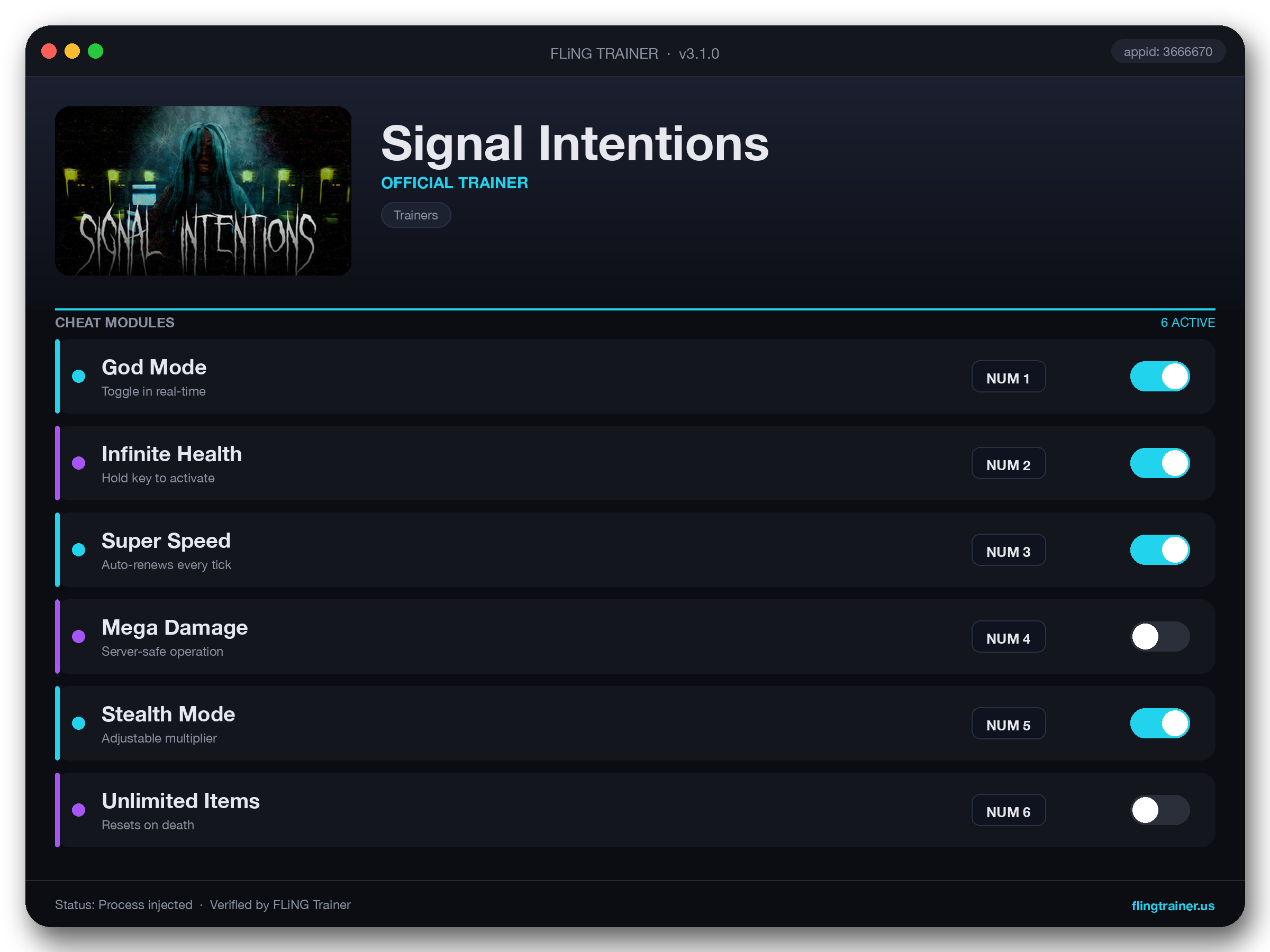 Signal Intentions Trainer interface