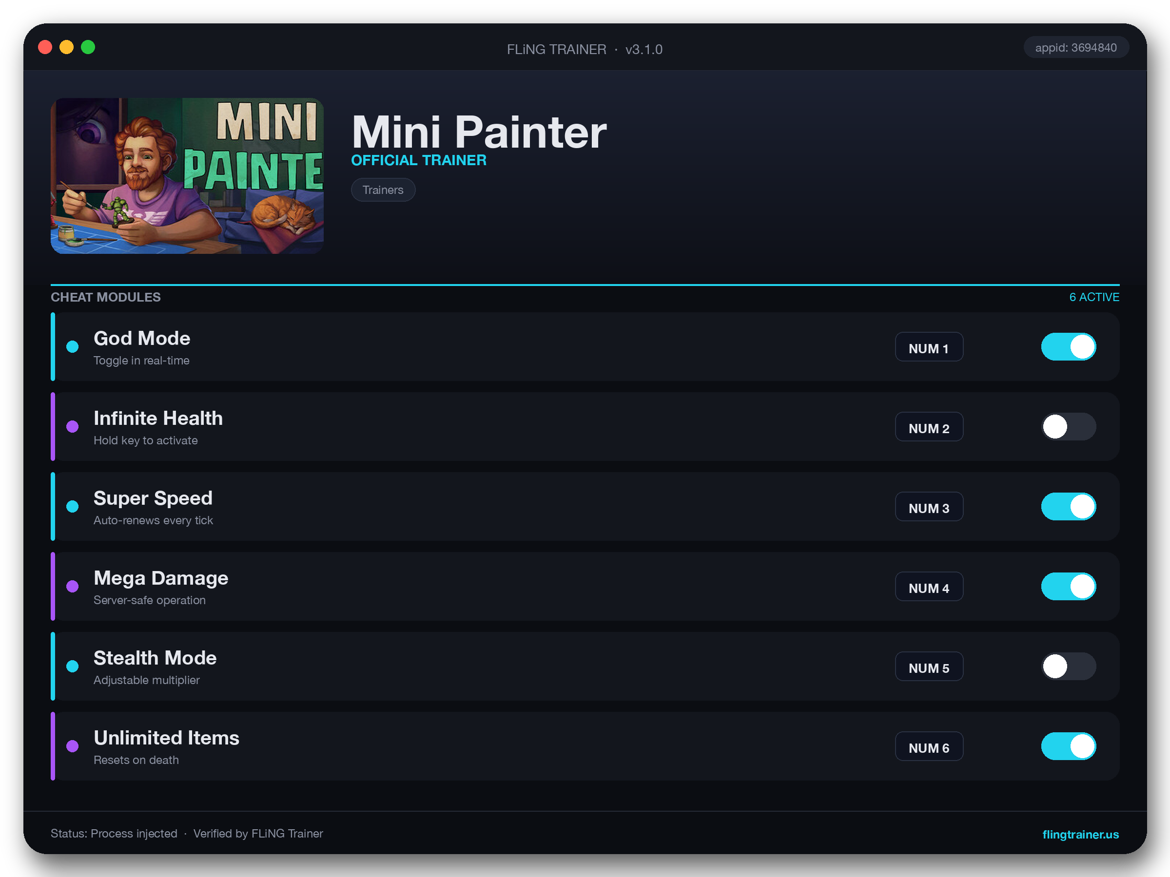 Mini Painter Trainer interface