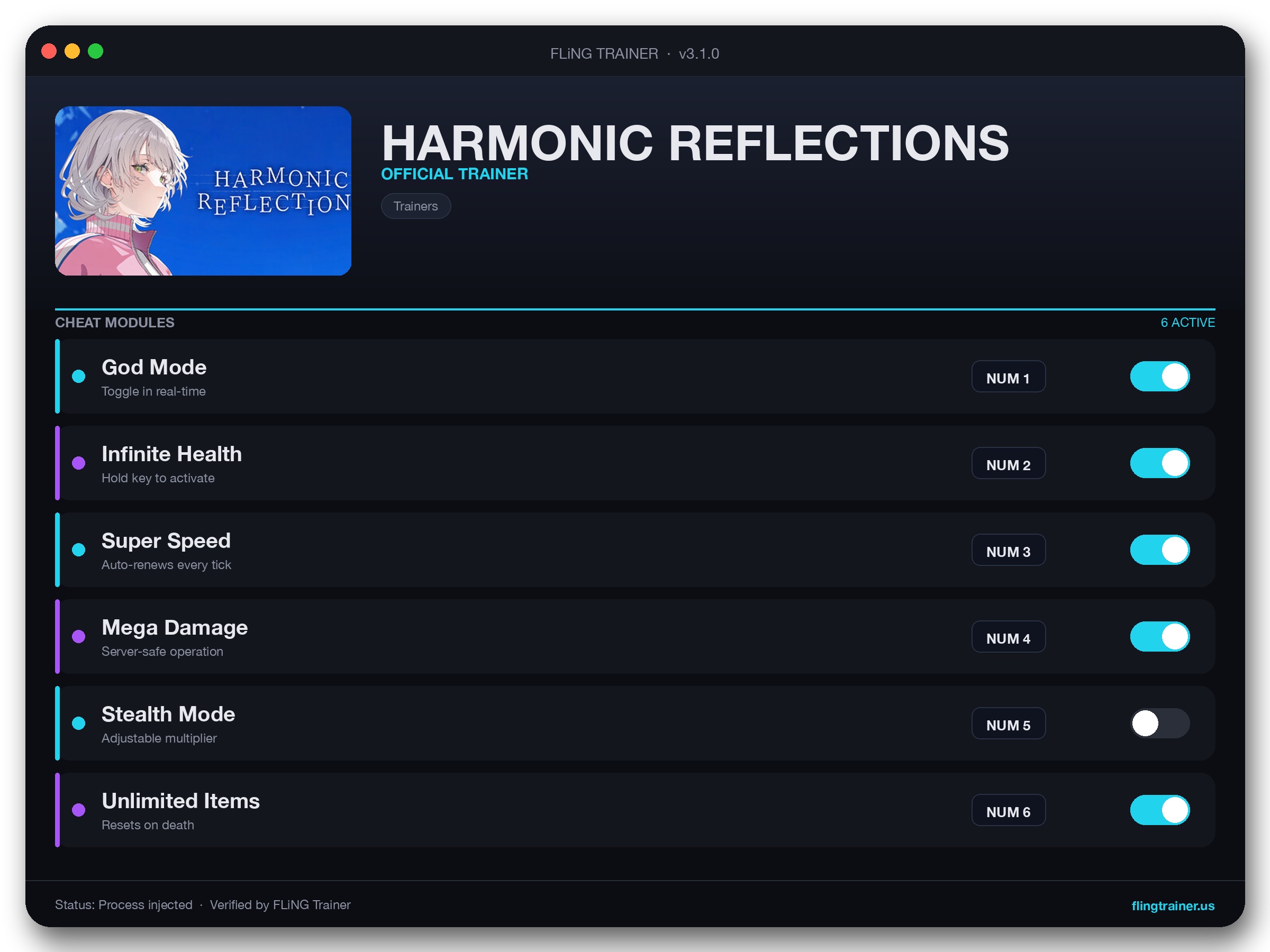 HARMONIC REFLECTIONS Trainer interface