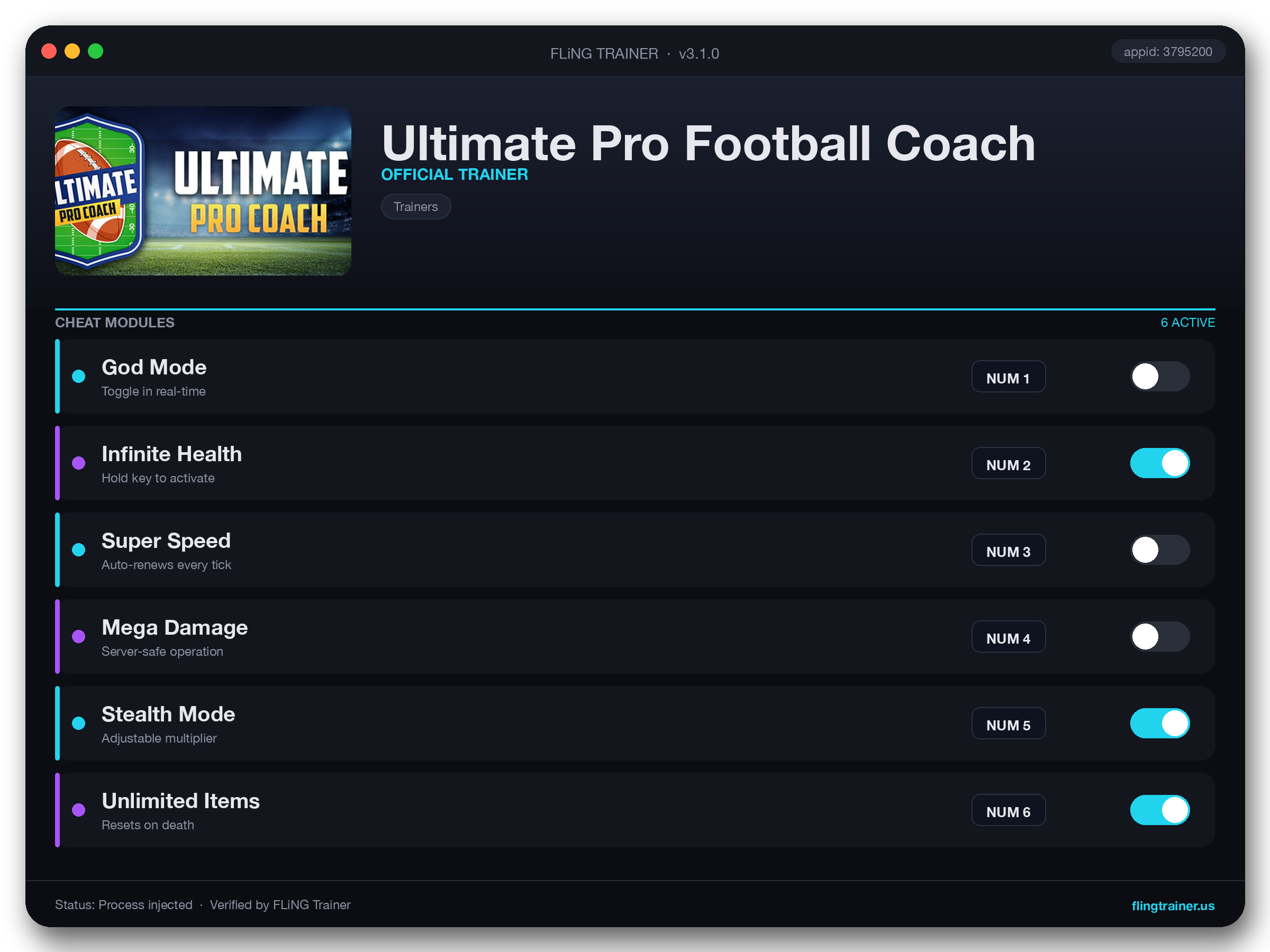 Ultimate Pro Football Coach Trainer interface