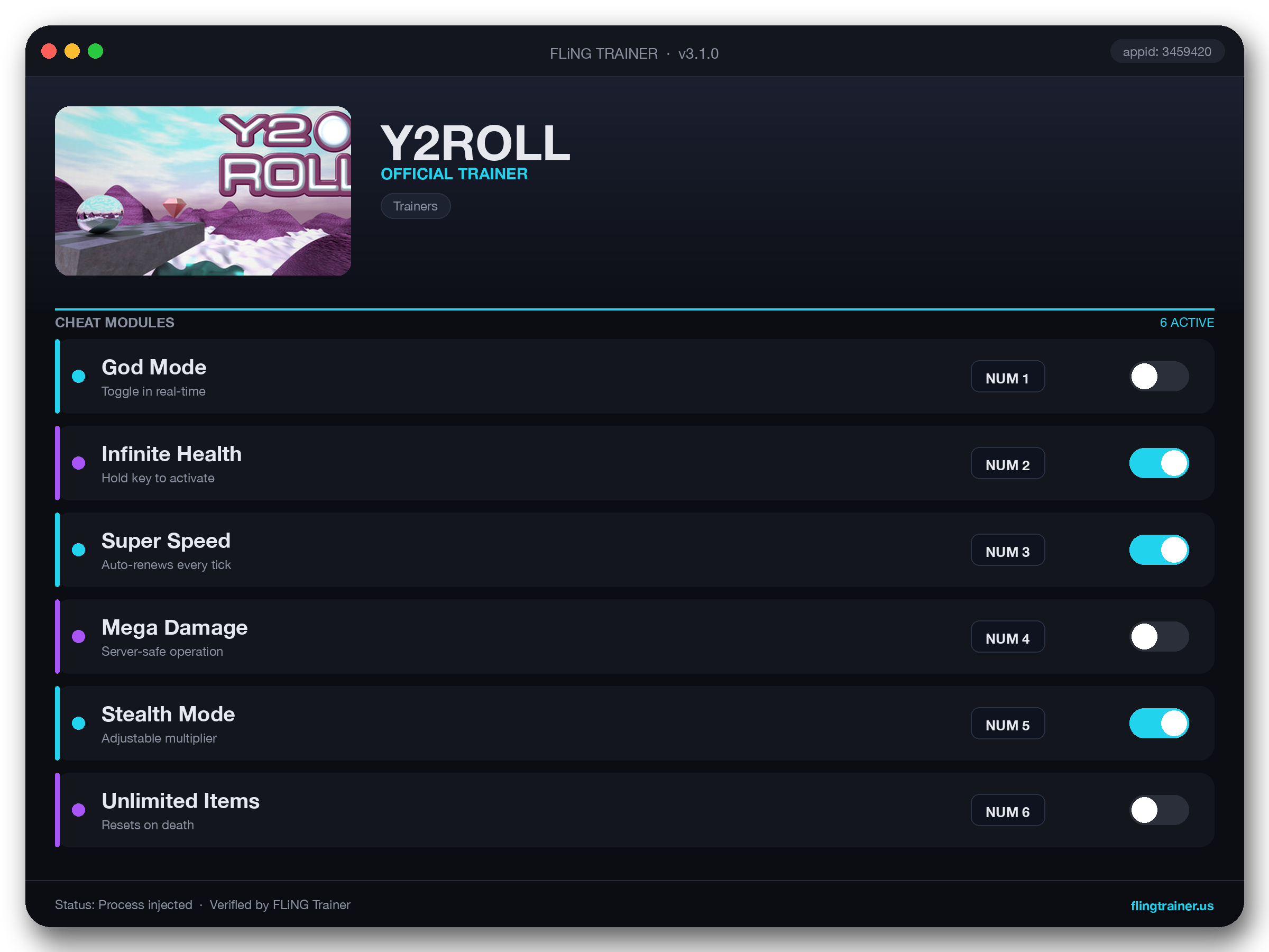 Y2ROLL Trainer interface