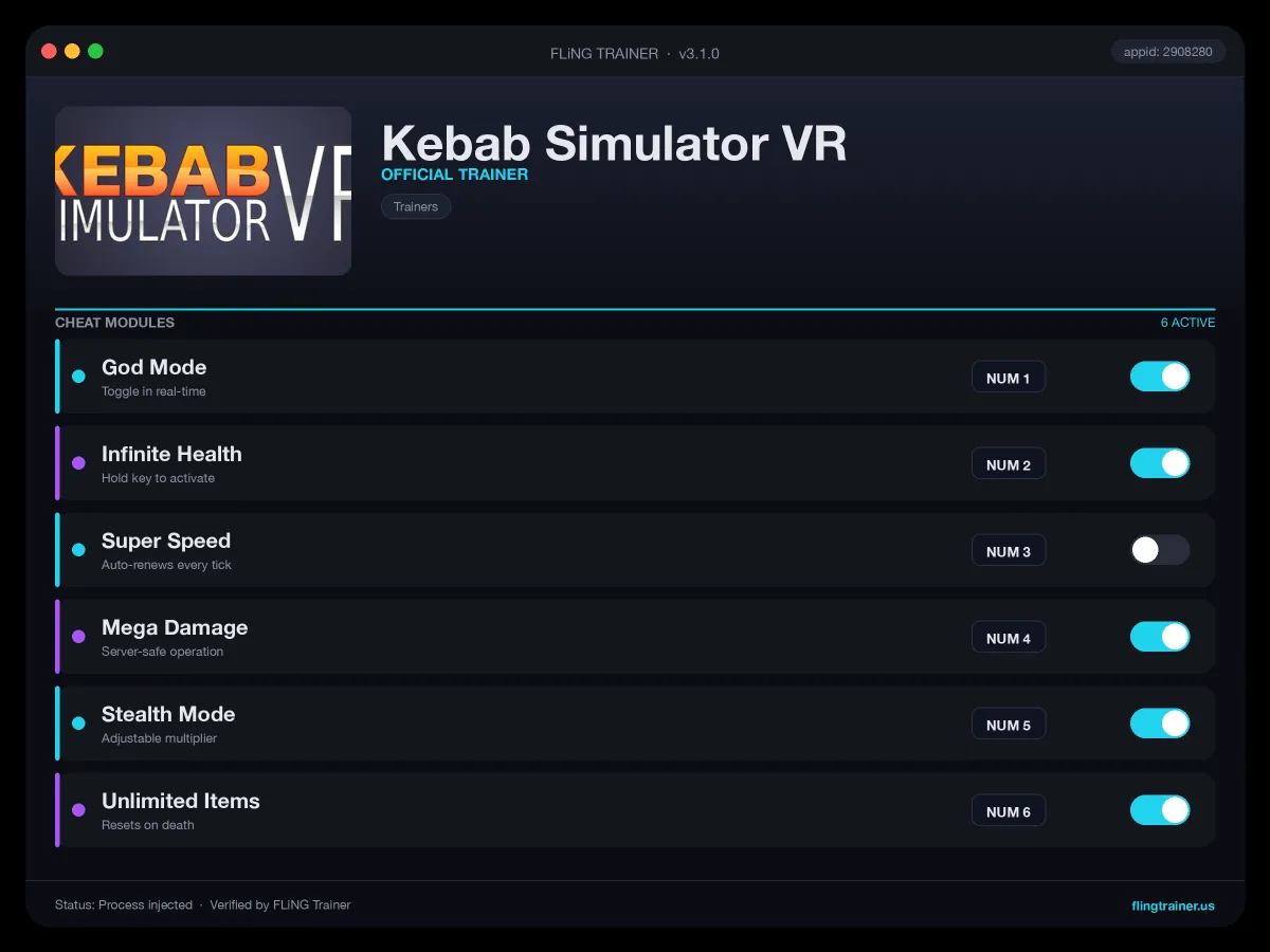 Kebab Simulator VR Trainer interface
