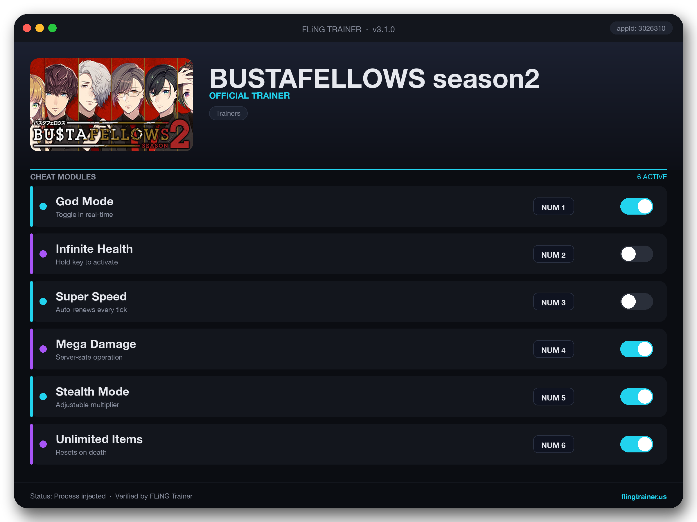 BUSTAFELLOWS season2 Trainer interface