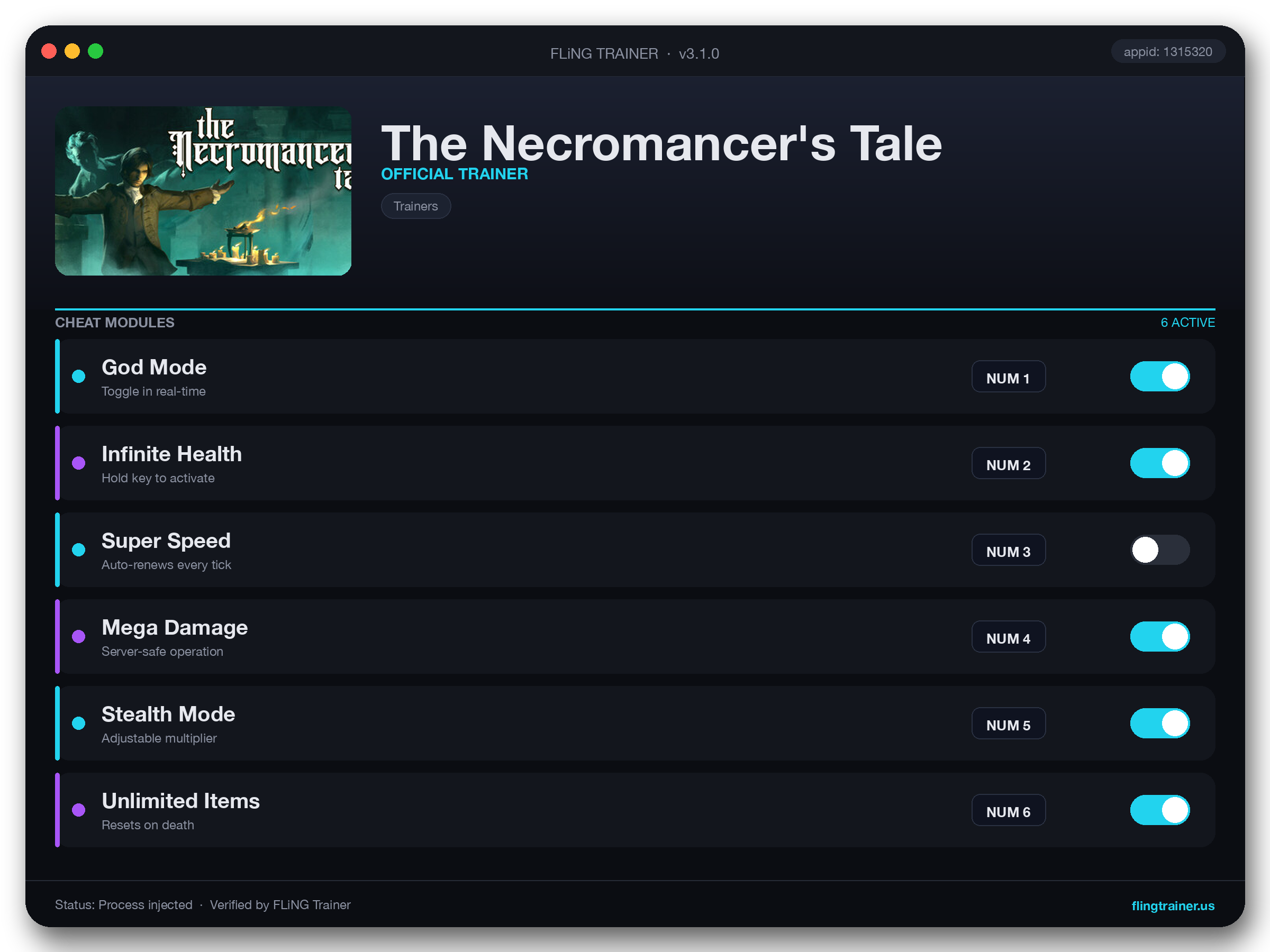 The Necromancer's Tale Trainer interface