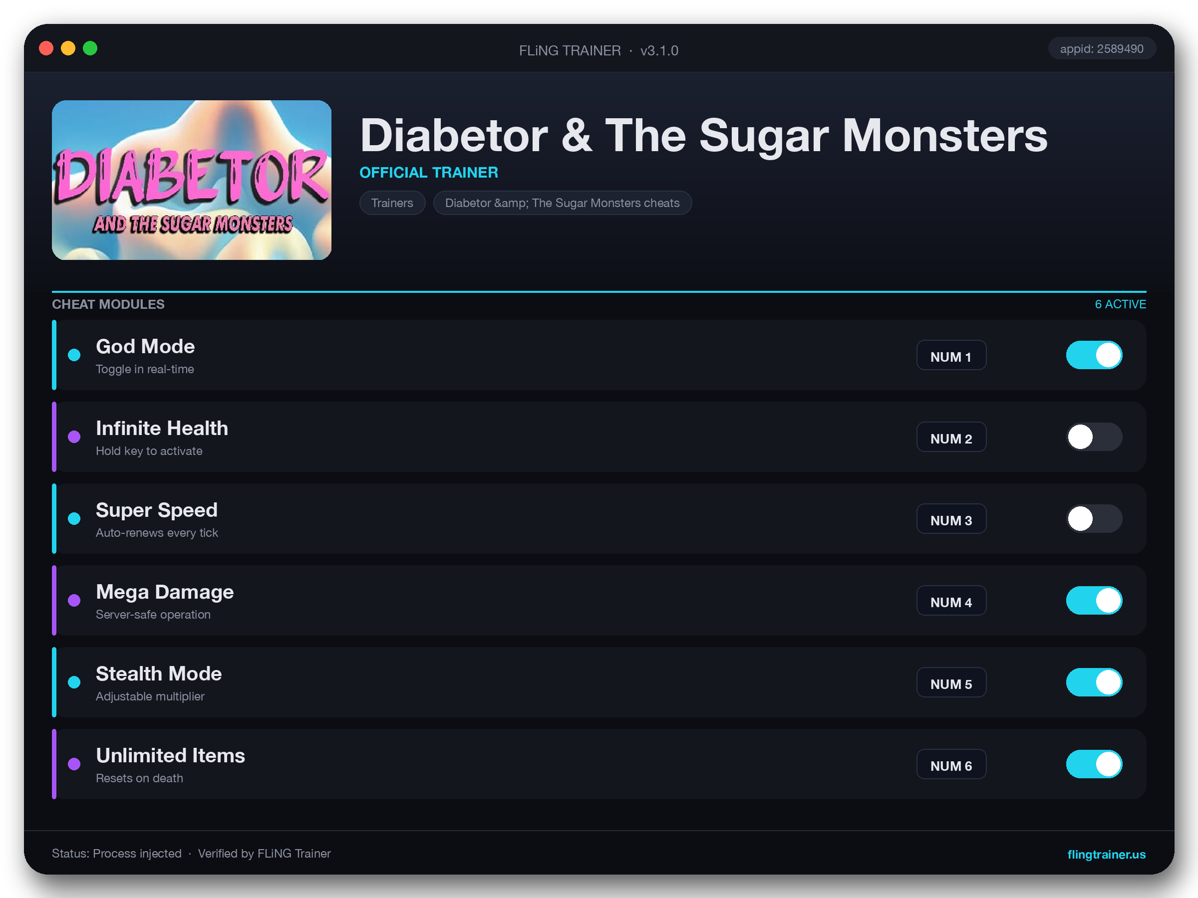 Diabetor & The Sugar Monsters Trainer interface