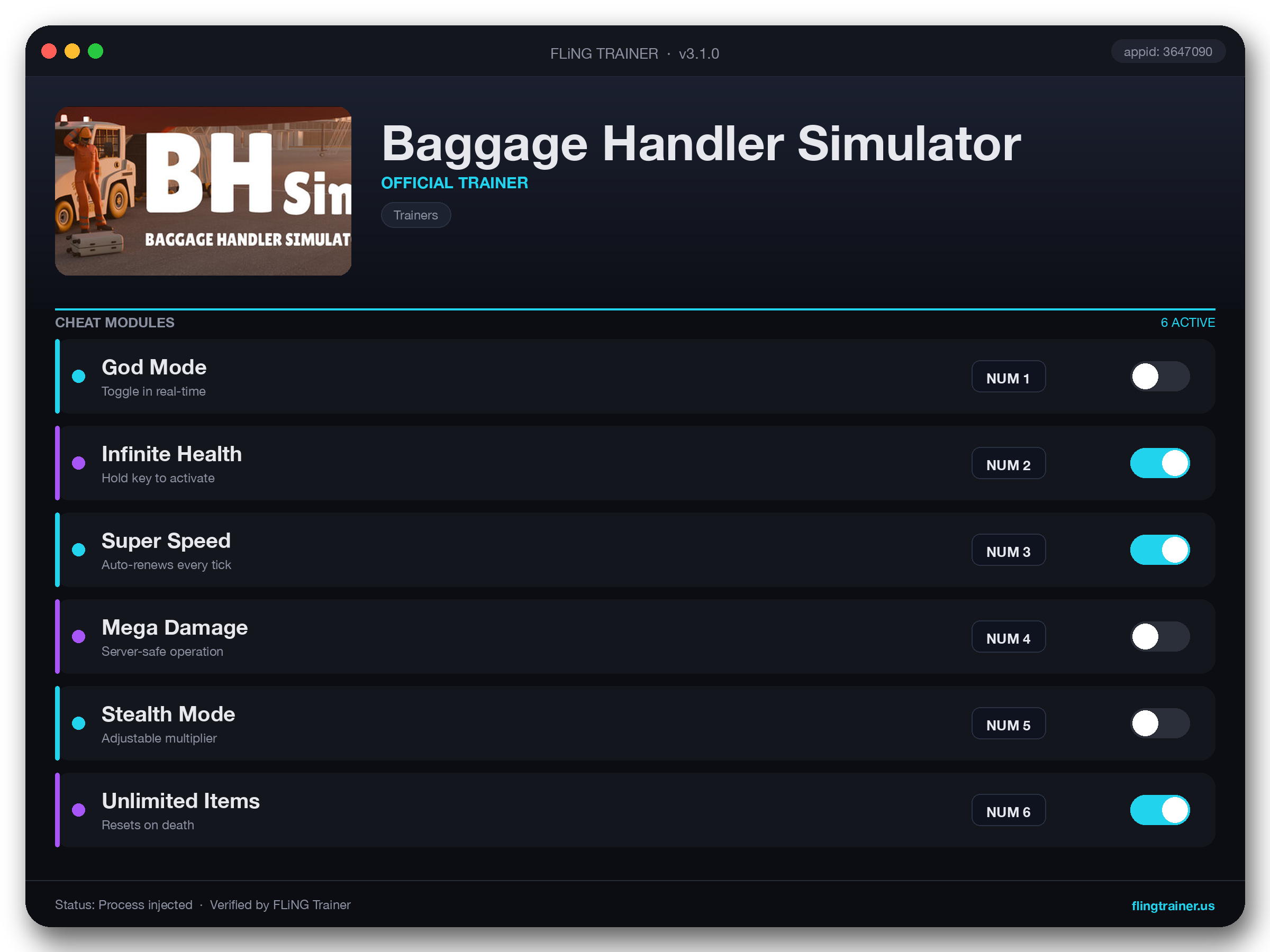 Baggage Handler Simulator Trainer interface