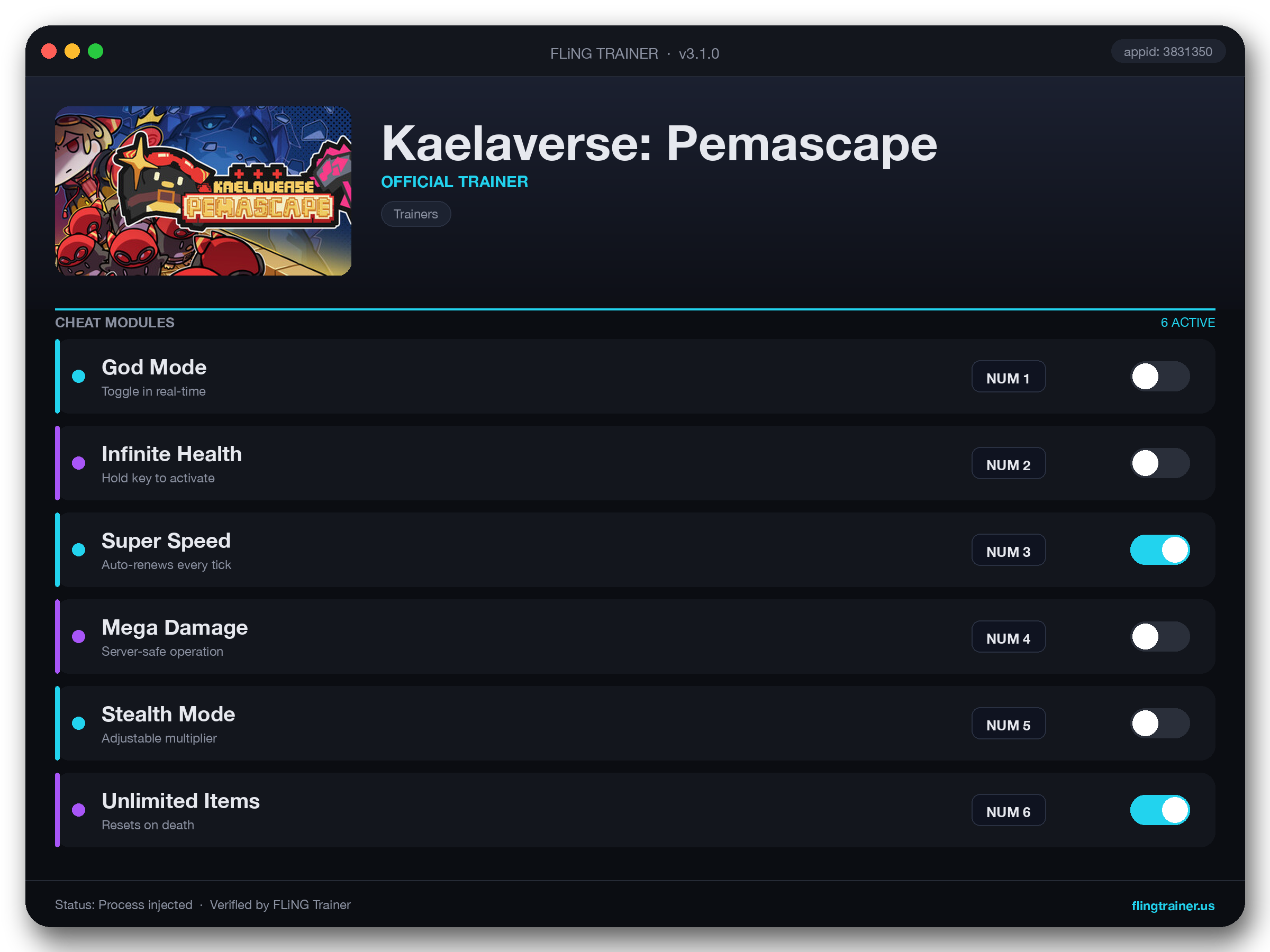 Kaelaverse: Pemascape Trainer interface
