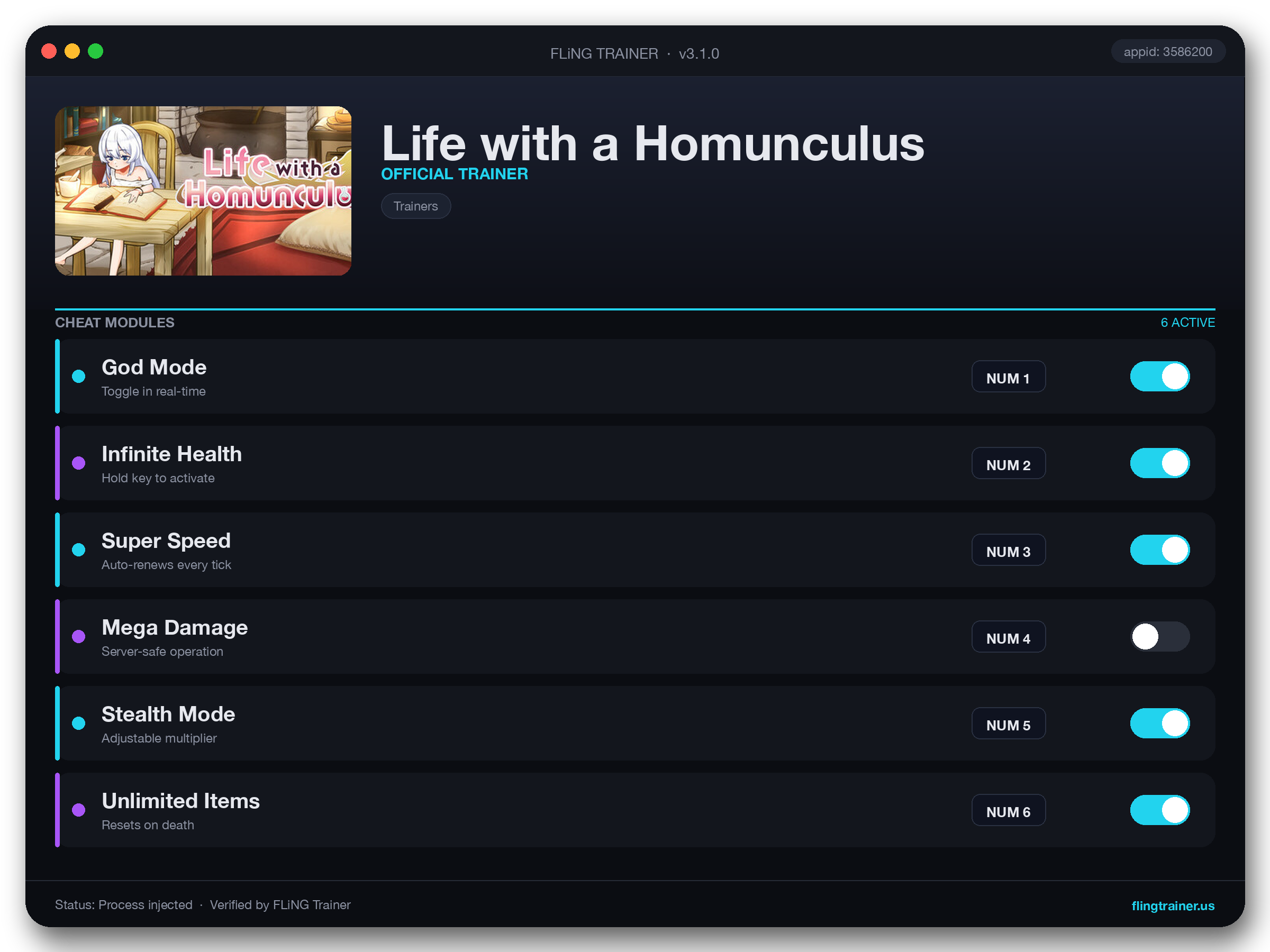 Life with a Homunculus Trainer interface
