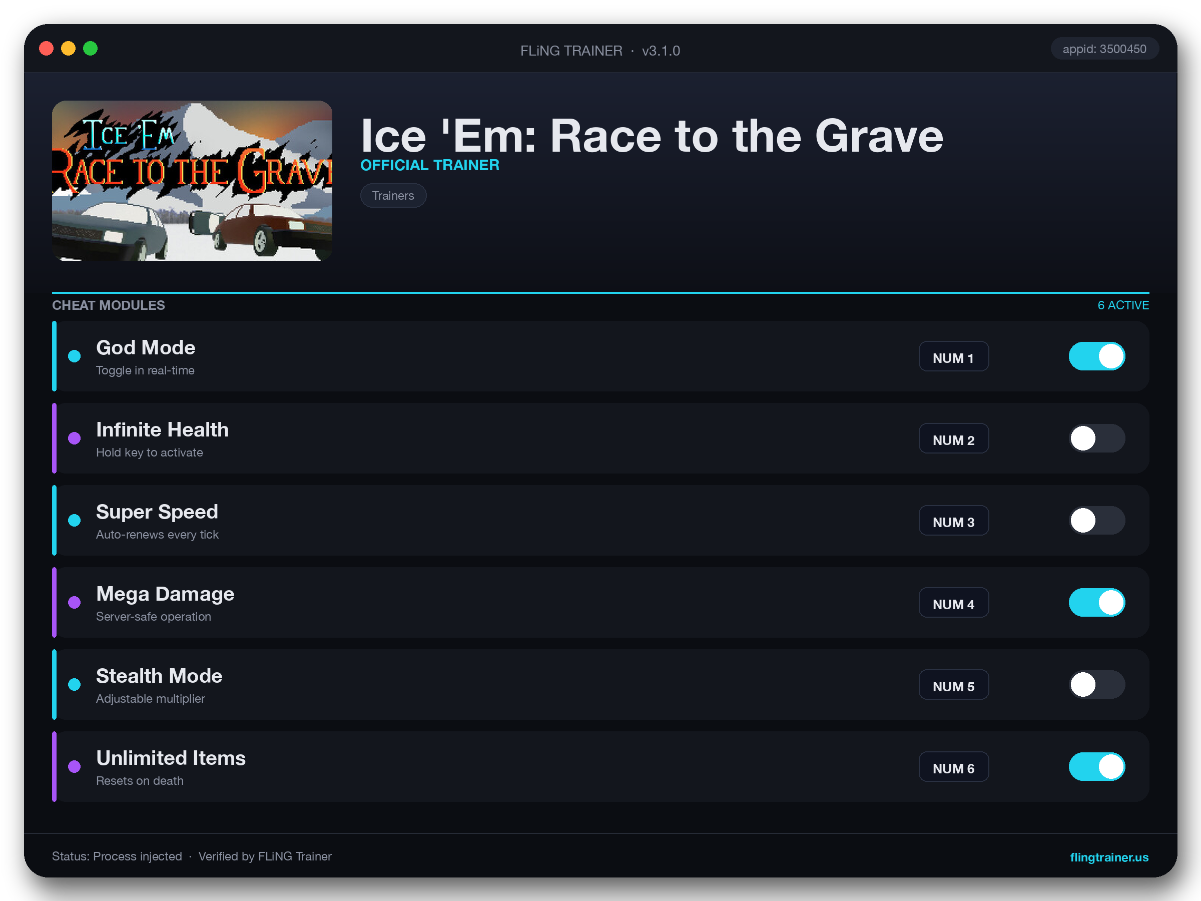 Ice 'Em: Race to the Grave Trainer interface