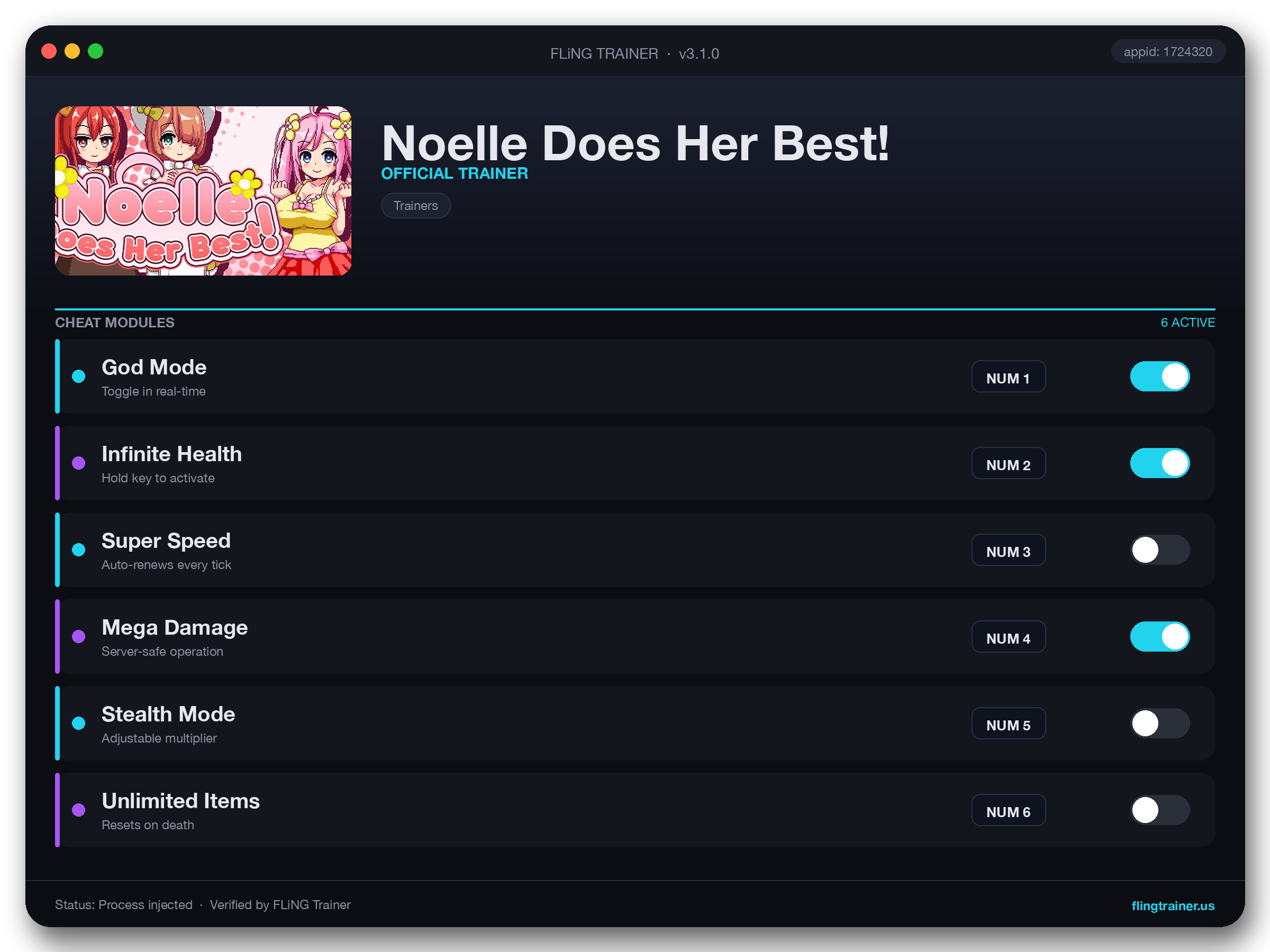 Noelle Does Her Best! Trainer interface