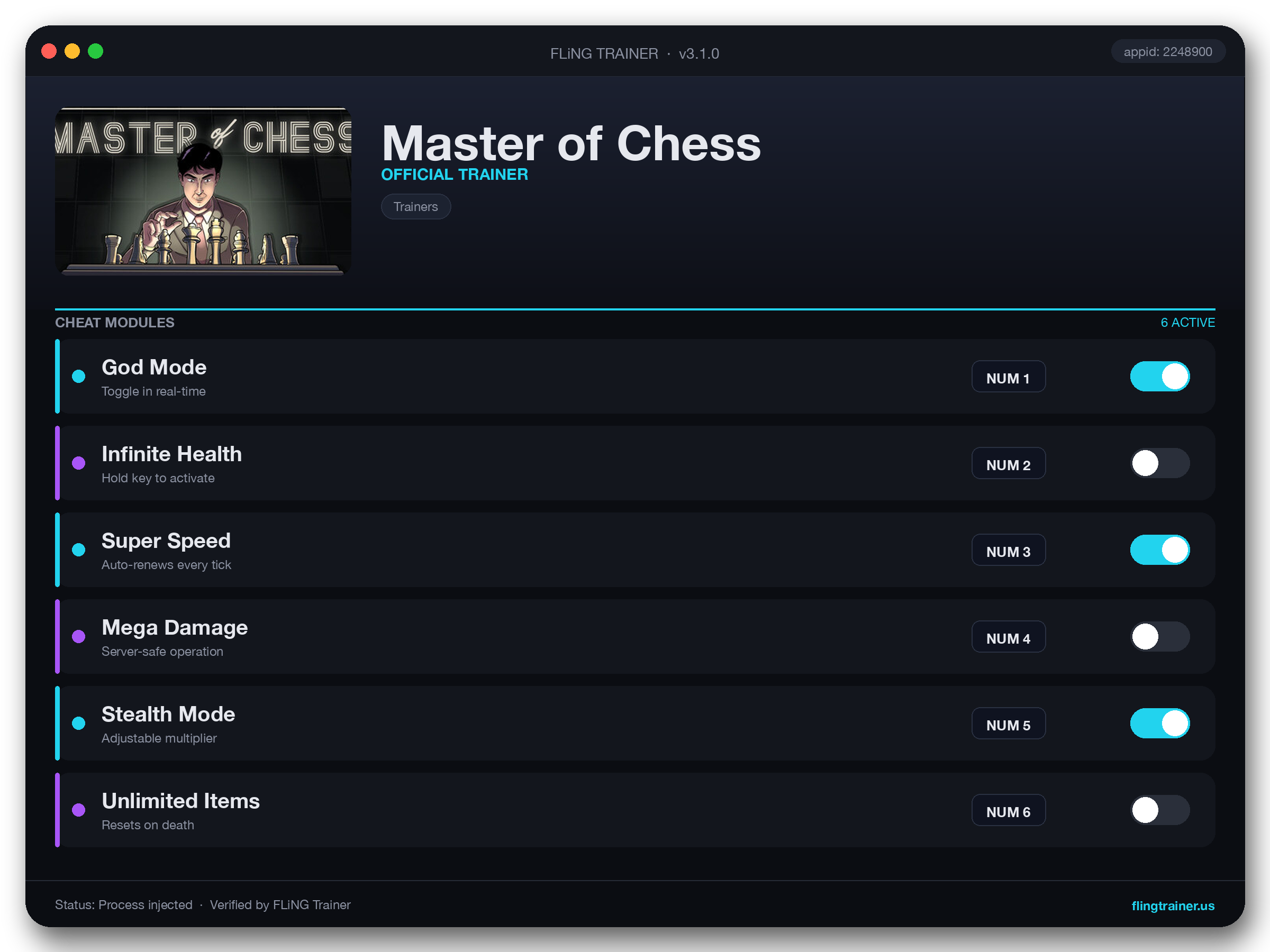 Master of Chess Trainer interface