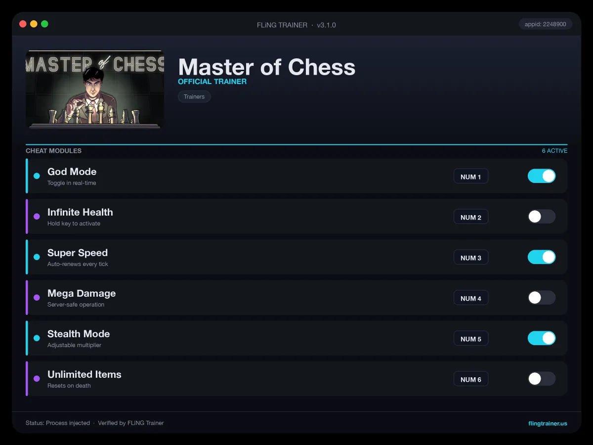 Master of Chess Trainer interface