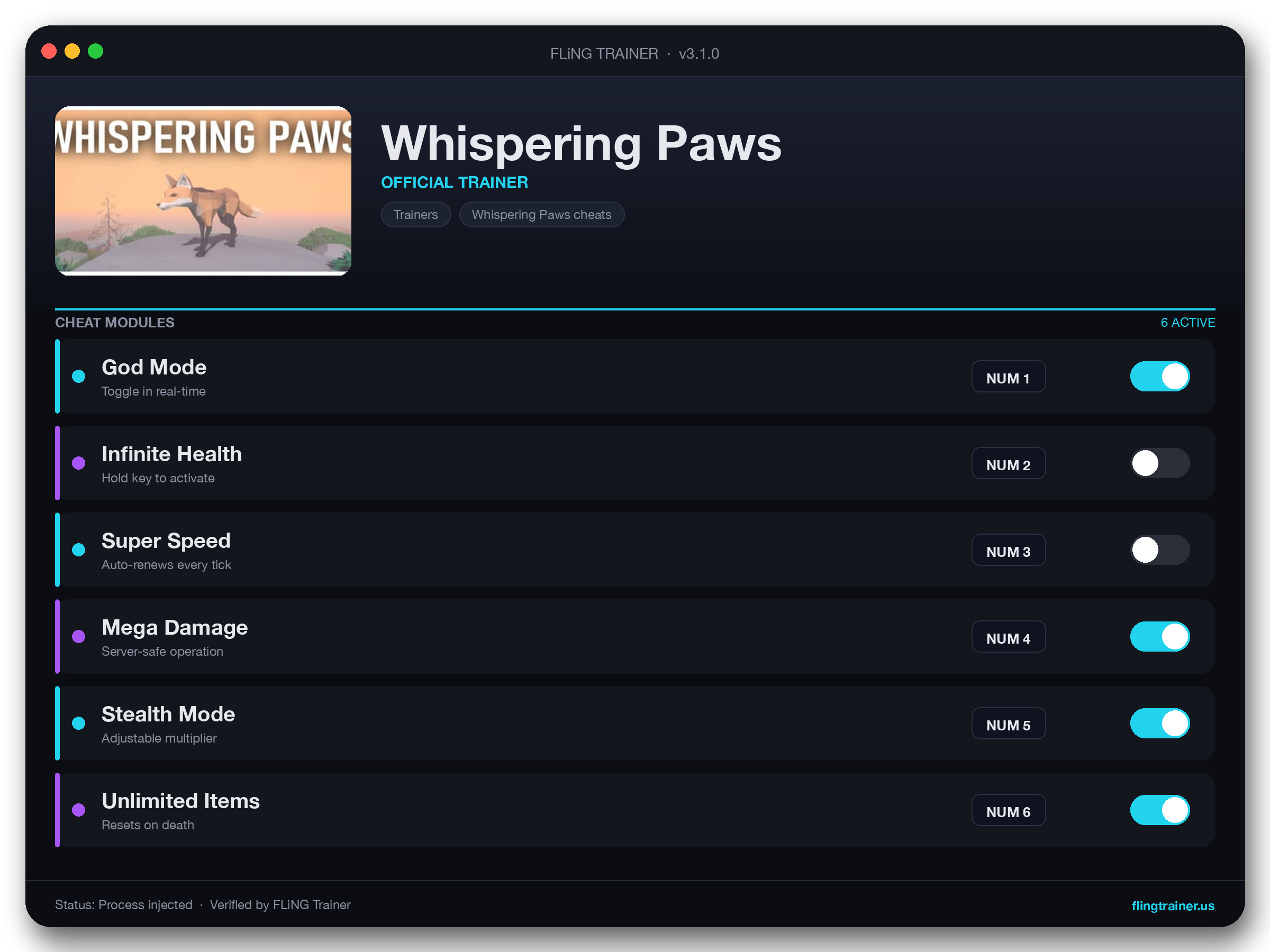 Whispering Paws Trainer interface