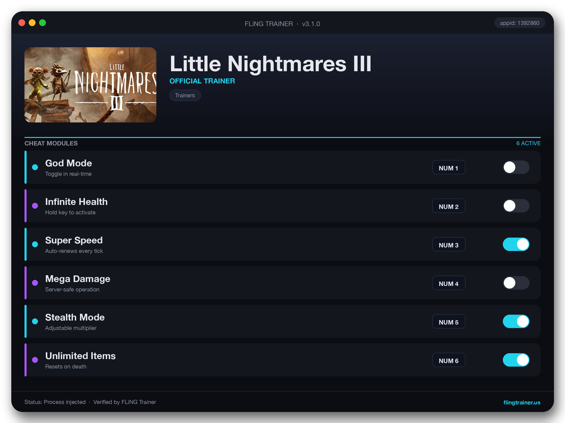 Little Nightmares III Trainer interface