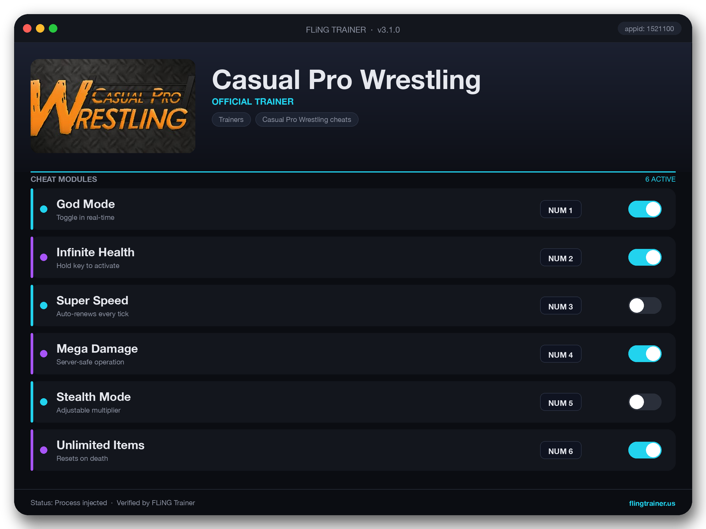 Casual Pro Wrestling Trainer interface